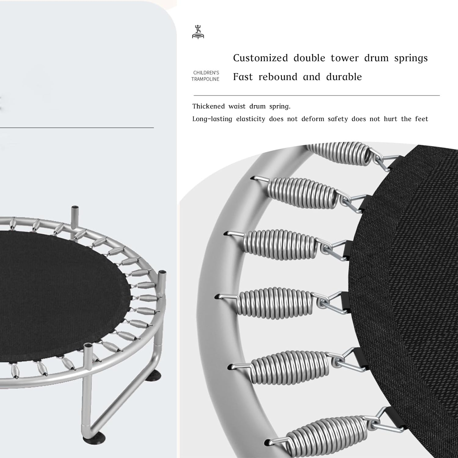 Xcjump Small Trampoline, 55 FT Kids Trampolines for Toddlers Indoor, Toddler, Children'S Trampoline with Net Birthday Gifts for Boy Girl (Blue) image number 1