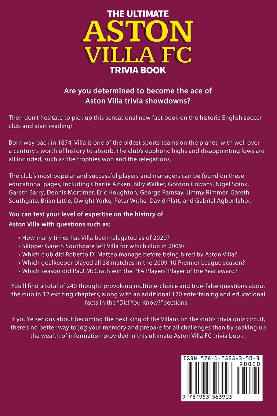 The Ultimate Aston Villa FC Trivia Book: a Collection of Amazing Trivia Quizzes and Fun Facts for Die-Hard Lions Fans! image number 1