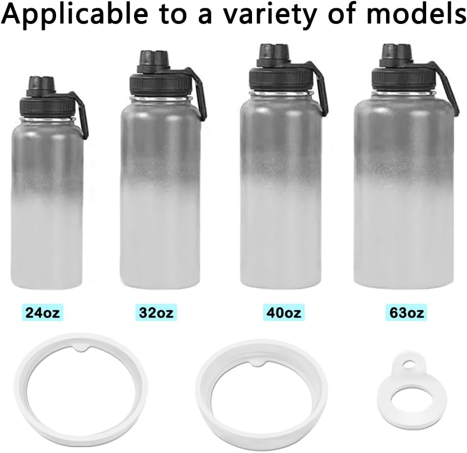 4 Sets Water Bottle Gasket Replacement,Danzix Lid Gasket Replacement Compatible with Thermoflask 24/32/40/63Oz-12 Total image number 3
