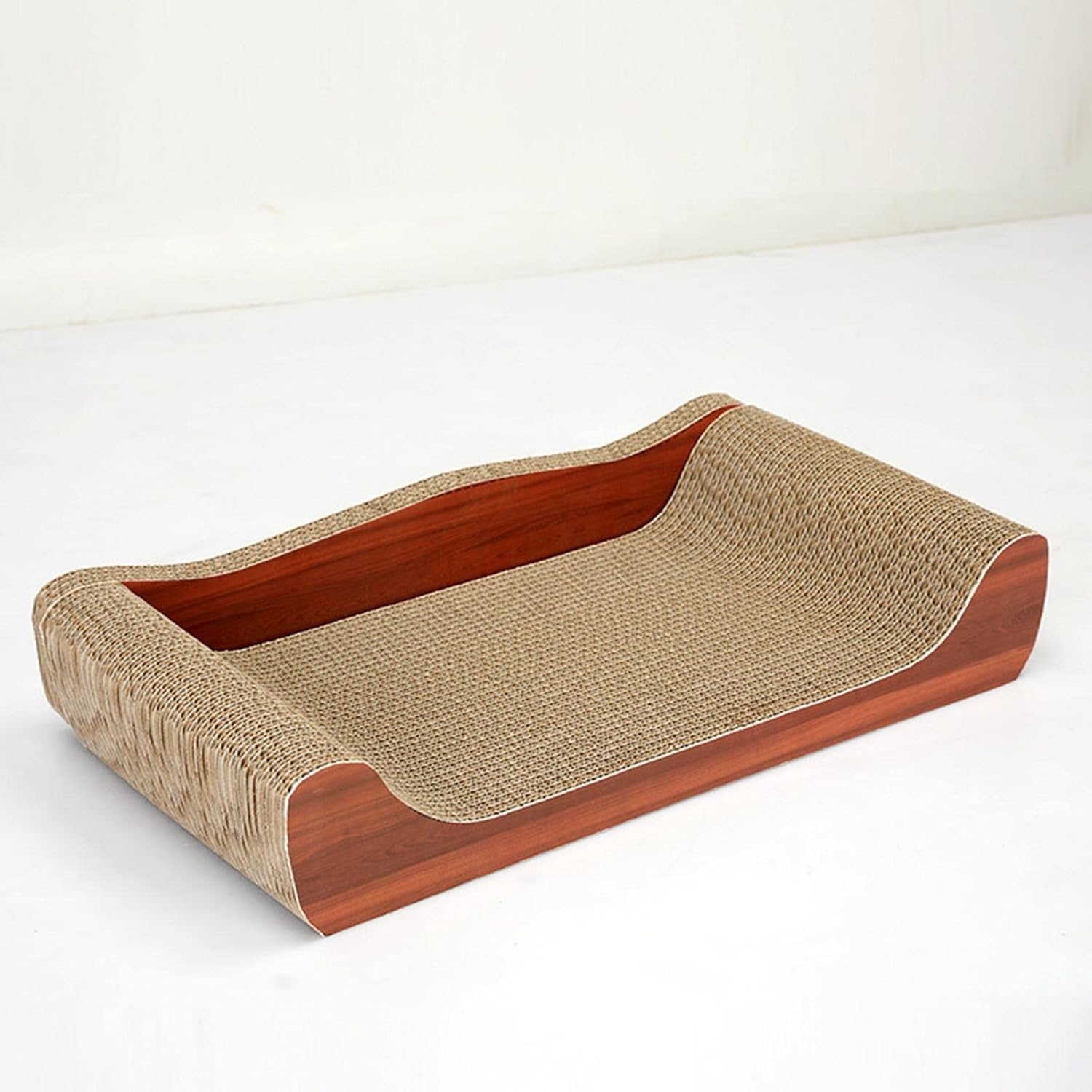Cat Scratchers Cardboard Cat Scratch Bed Furniture Protector Cat Sofa Extra Large Grinding Claw Lounge Couch for Indoor Cats Kittens Resting, Brown 50Cmx27Cmx9Cm