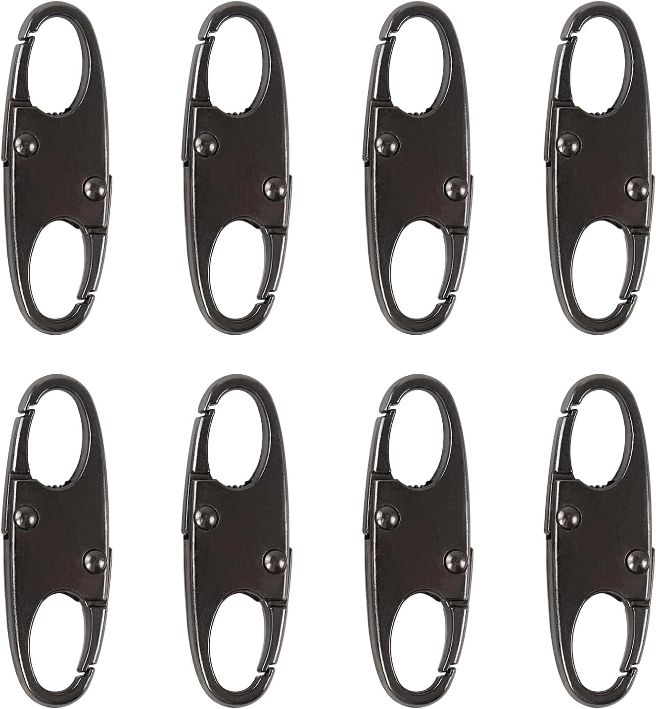 JUNART 8 Pcs Zipper Clip Theft Deterrents,S Shaped Double Opening Zipper Lock,For Luggage, Bags and Jackets,Etc (Black)