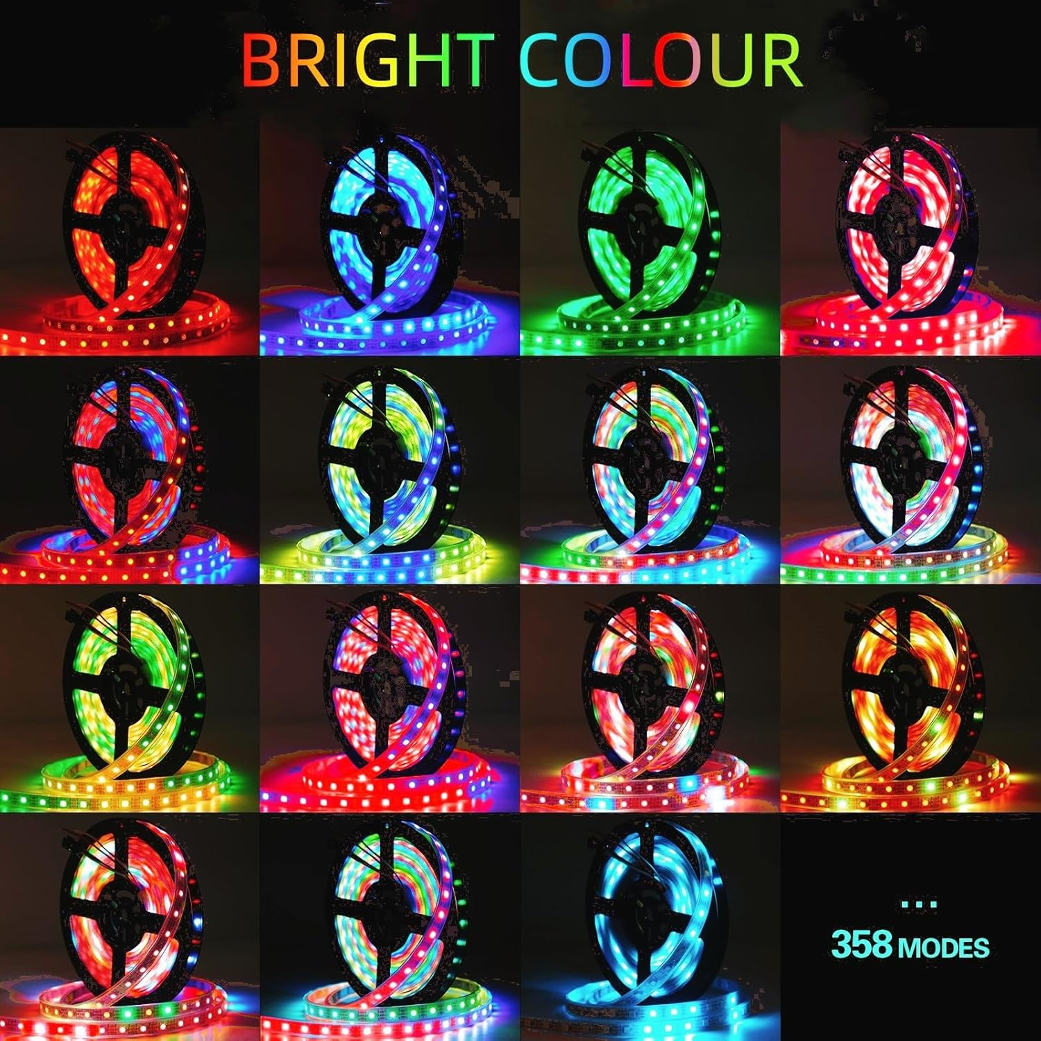 Ws2812B LED Strip, 16.4 Ft Independently Addable FCB LED Strip, 300 Pixels Digital Programmable LED Strip with Catch-Up Effect, Smart Color Suitable for DIY Projects. image number 1