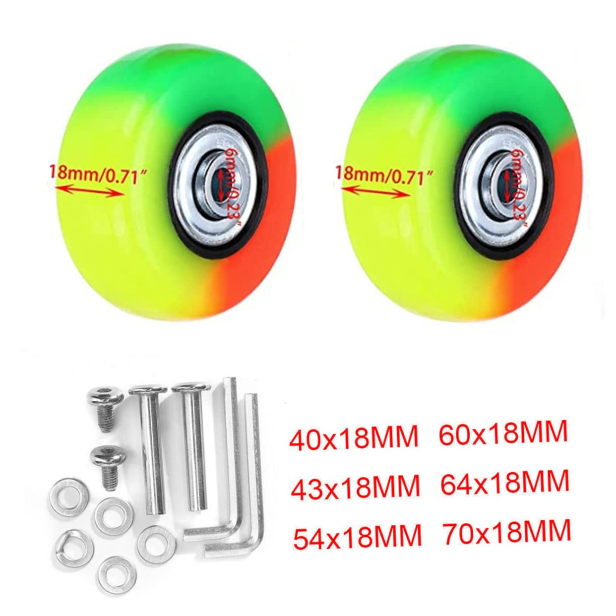 JECOMPRIS 2Sets Sturdy Luggage Sturdy Wheels Replacement Kit for Suitcases Mute Wheel Kit image number 2