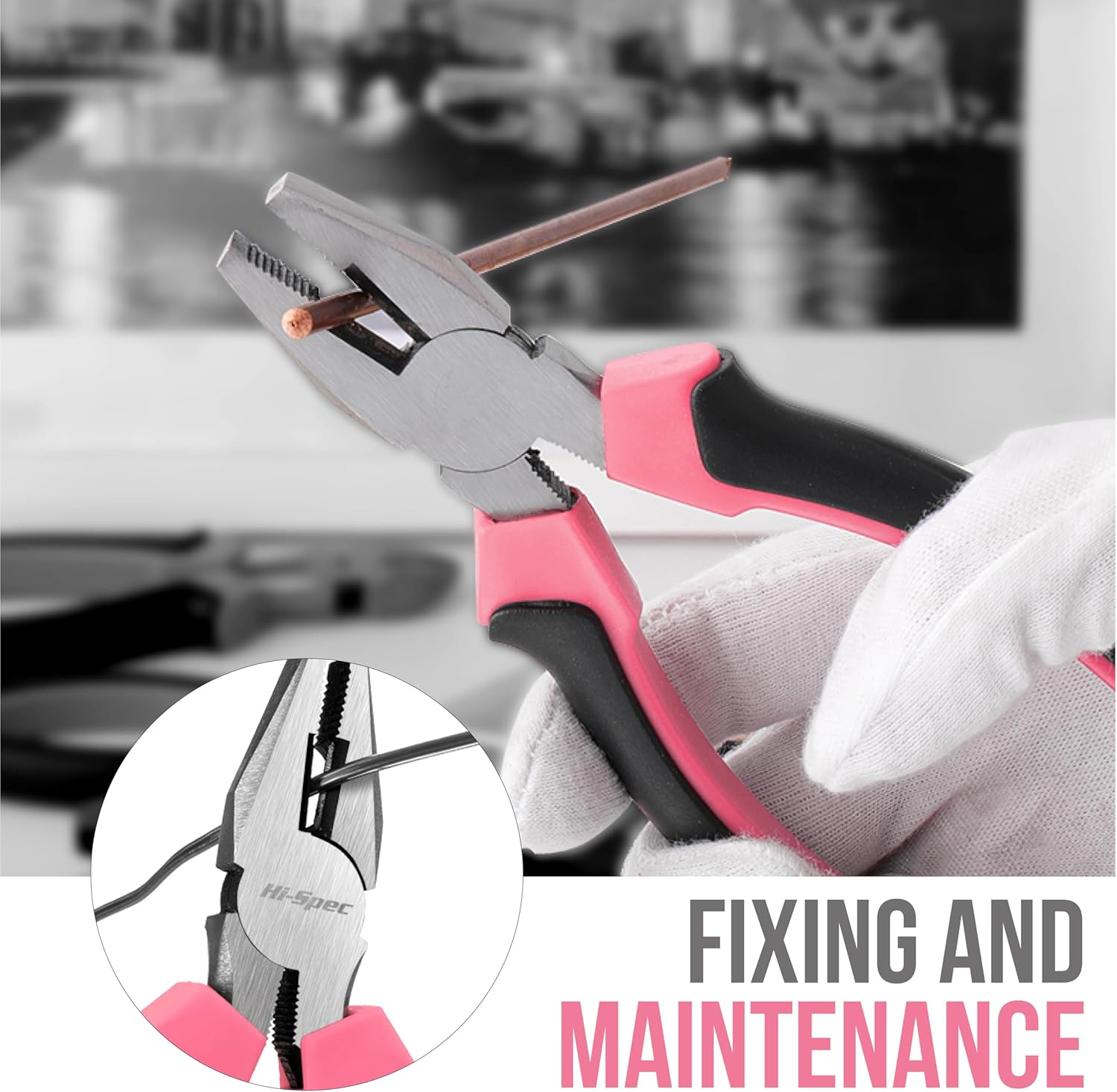 Hi-Spec 24Pc Pink Household Toolkit for Women. Small DIY Mini Toolset of Starter Basic Ladies Tools for Home & Office with Tool Box image number 2