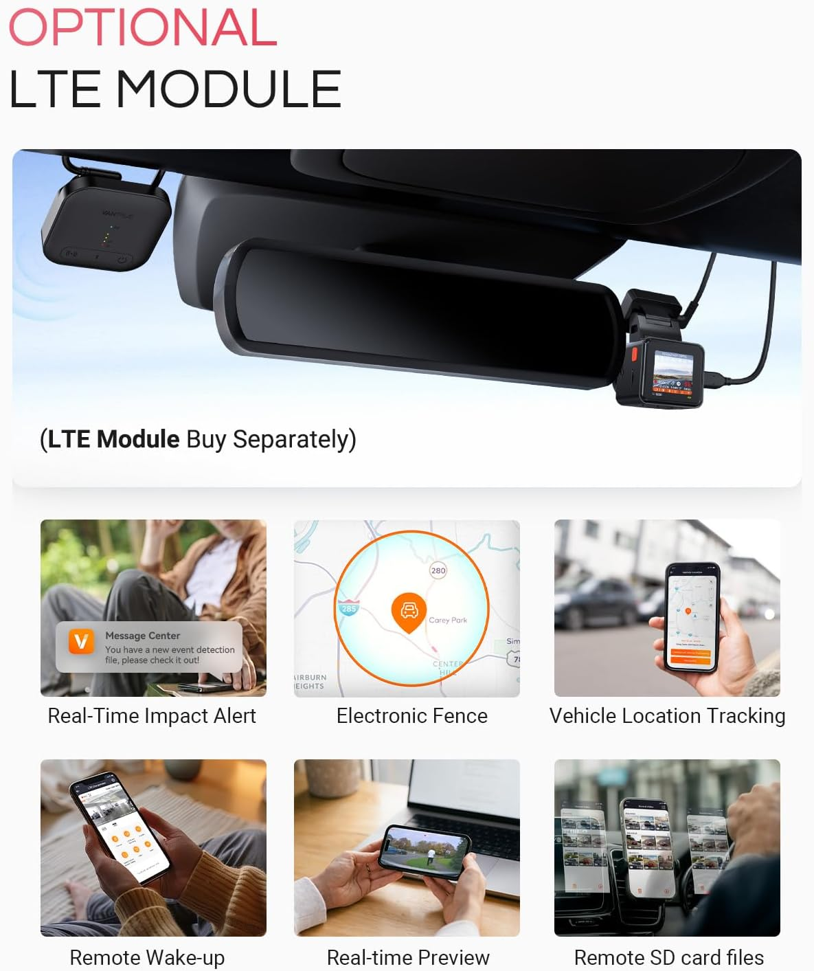 Vantrue E1 Pro 4K Mini Dash Cam Front, STARVIS 2 Plate Pix&trade; HDR Night Vision Car Dash Camera, Built-In 5G Wifi GPS, Camera Recorder, Voice Control, 24/7 Buffered Parking Mode, Support 1TB Max image number 2