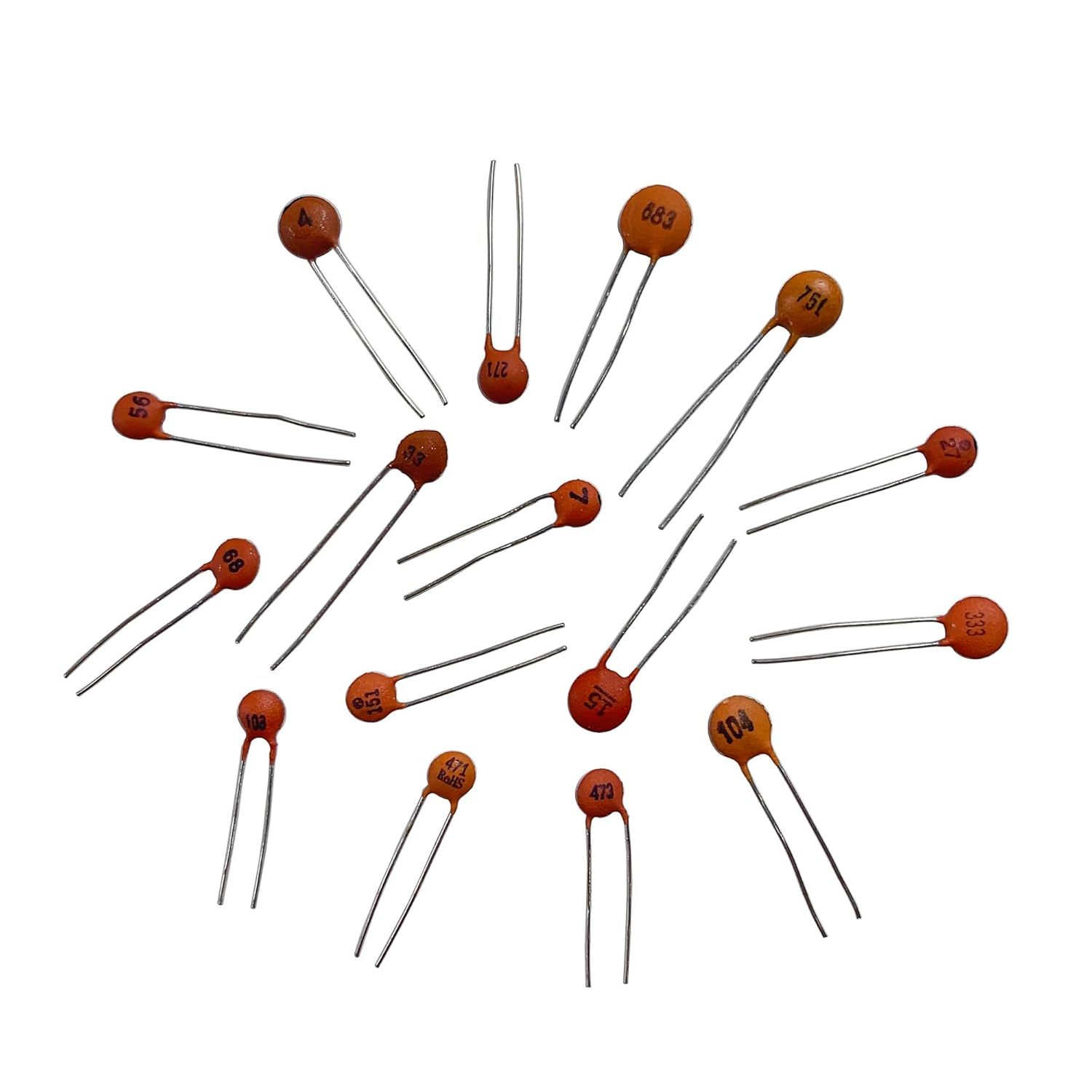 42 Values 1680 Pieces Ceramic Capacitor Kit 1Pf - 100Nf 50V Multilayer Monolithic Chip Capacitors Assortment Kit image number 2