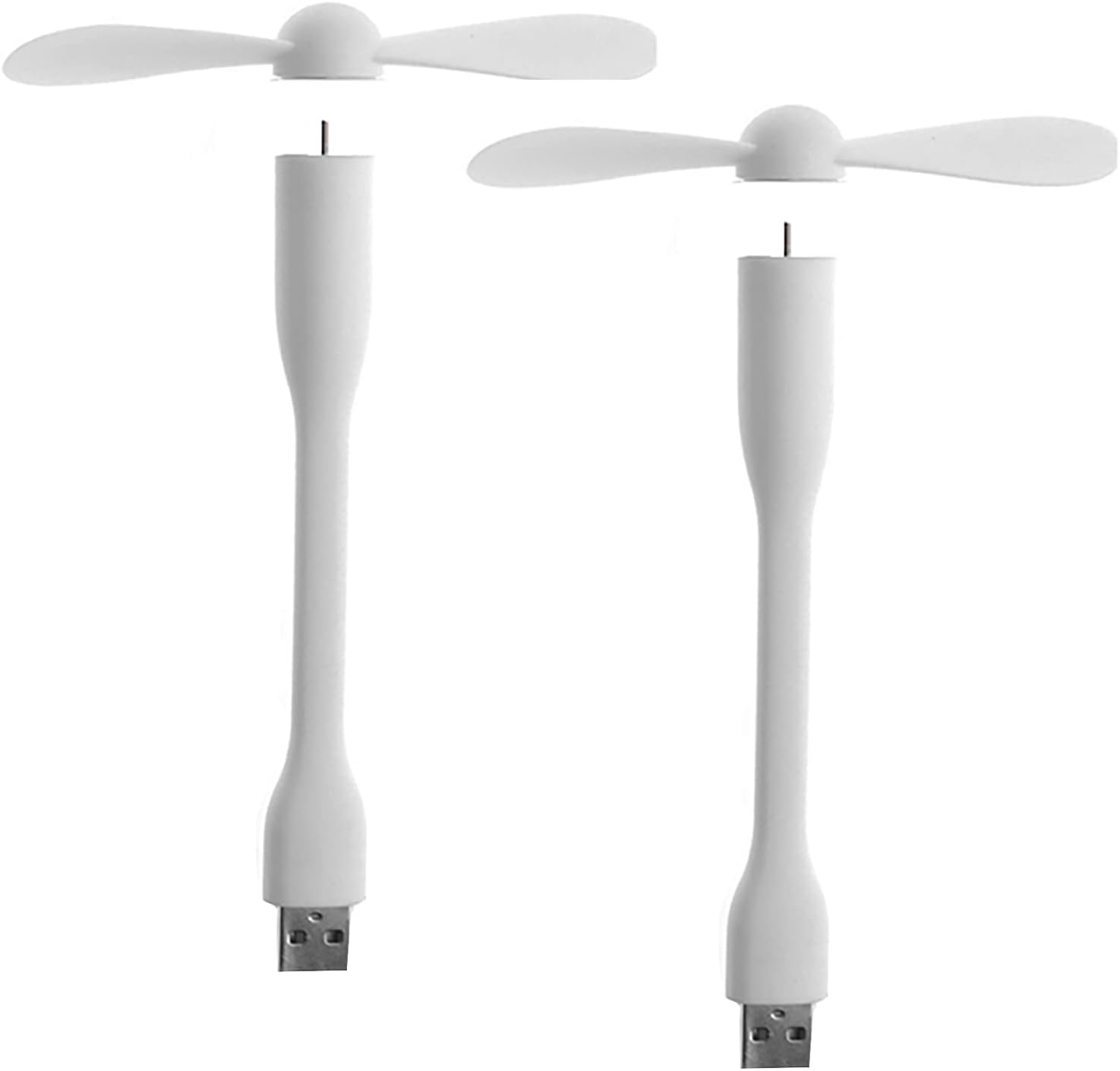 Sokelinn-Six USB Flexible Fan, Mini Portable Cooling Fans USB Powered for Power Bank Laptop PC AC Charger - 2 Pack (Black) - Blue image number 6