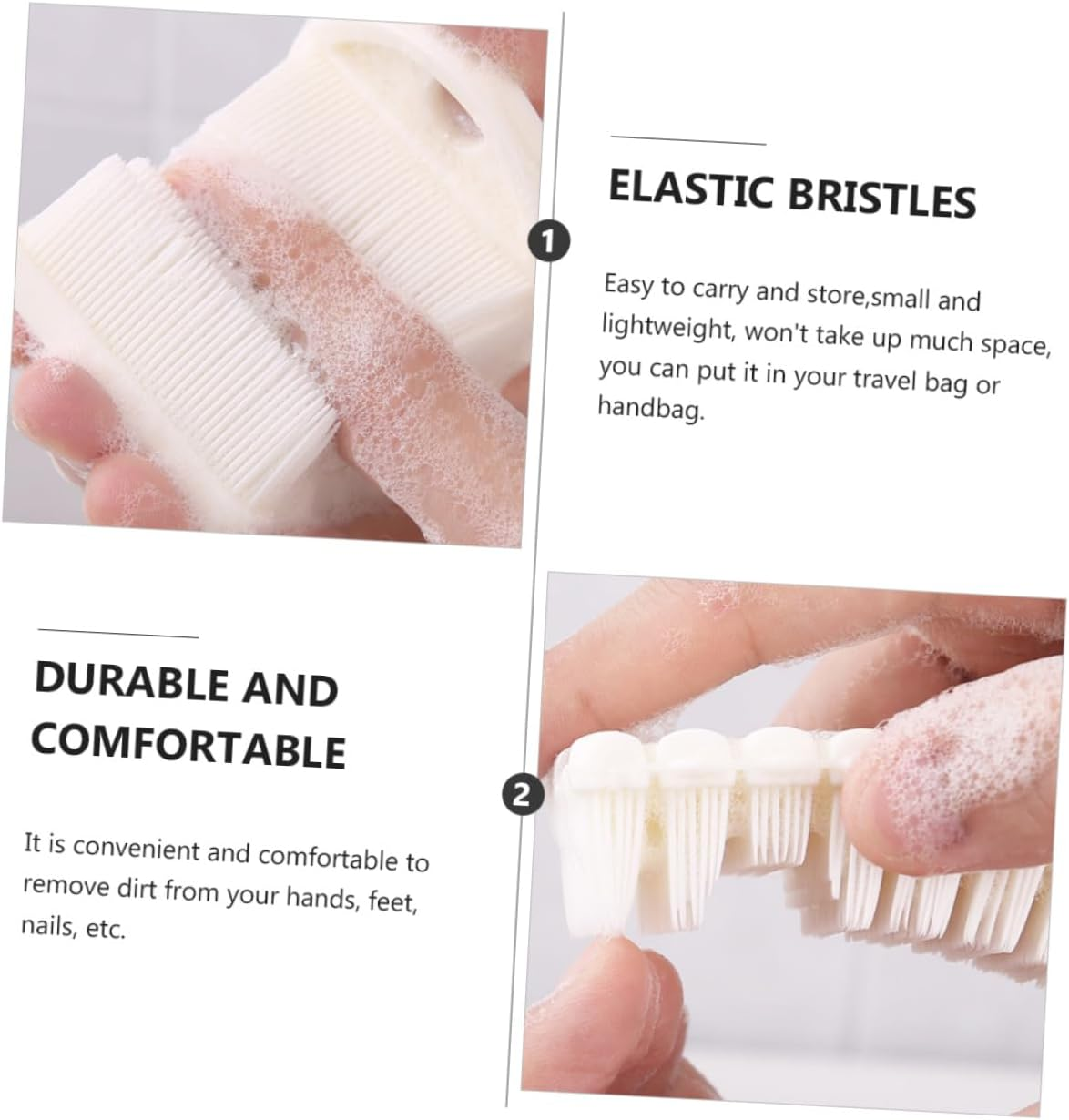 Baluue Baby Nail Cleaning Brush Set Soft Bristle Nail Brush for Gentle Cleaning Flexible Fingernail Cleaner for Infants for Bath Time image number 4