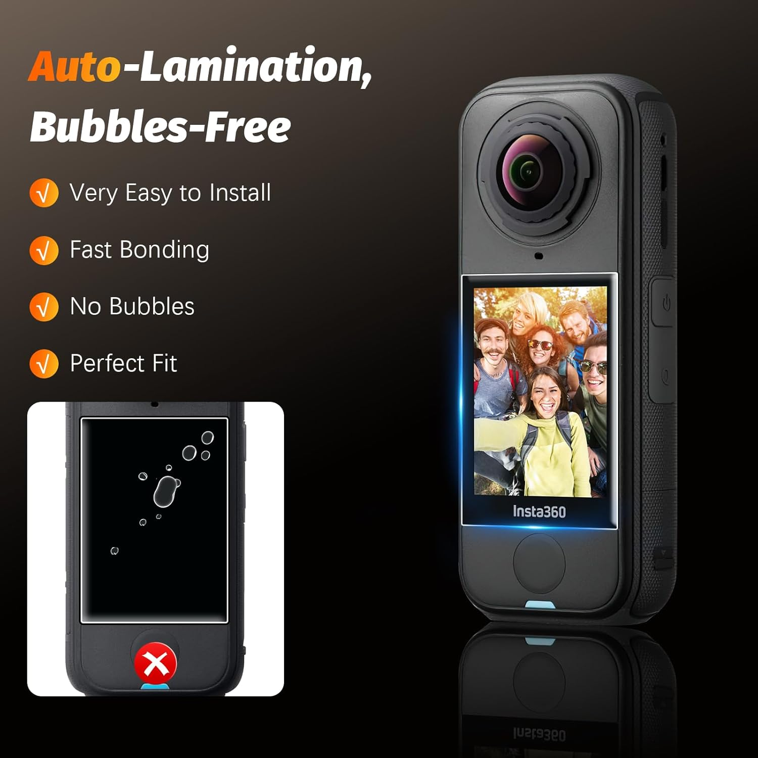 AMAZEAR Screen Protector for Insta360 X4 Air Accessories (3-Pack), Tempered Glass LCD Screen Film, Camera Accessories Protective Cover for Insta 360 X4 Air, Ultra HD, 9H Hardness, Anti-Scratch image number 5