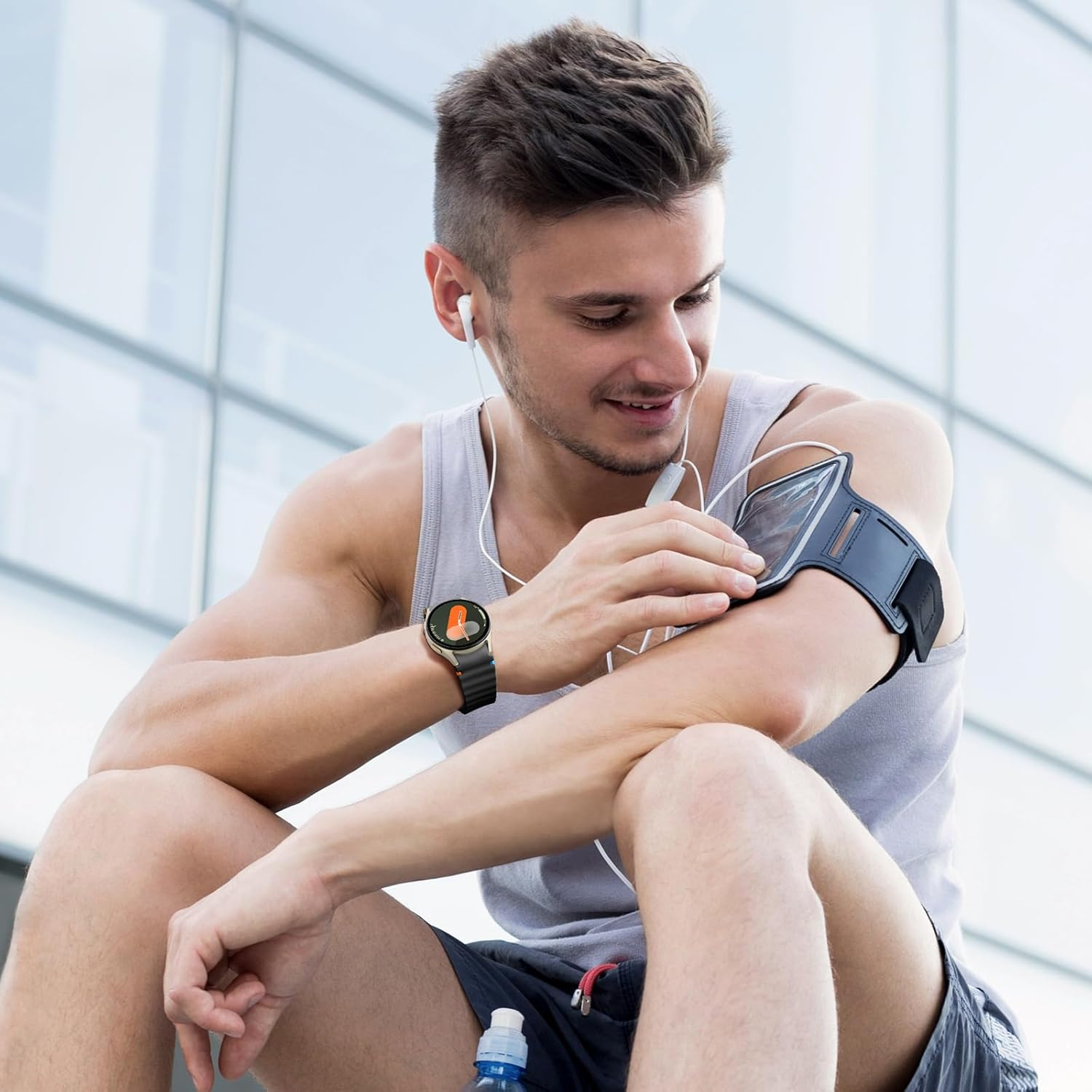 Ouwegaga Compatible with Samsung Galaxy Watch 7 6 5 4 Band 40Mm 44Mm/Galaxy Watch 6 4 Classic Band 43Mm 47Mm 42Mm 46Mm/Watch 5 Pro 45Mm/Fe 40Mm, 20Mm No Gap Soft Silicone Sport Strap, Multi Colors - Cream image number 7