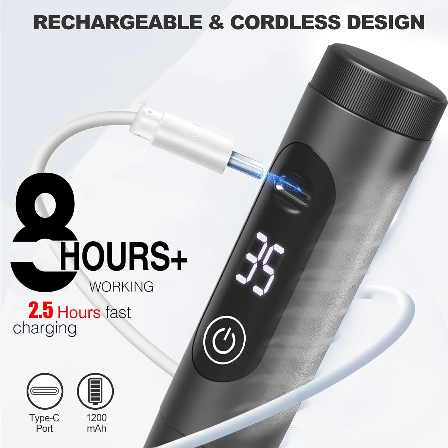 Professional Nail Drill Cordless, 35000RPM Touchscreen Portable Efile Nail Drill Kit with LCD Display for Manicure Pedicure Polishing, Foot Nail Grinder Electric Nail File Set for Home, Salon, Travel image number 5