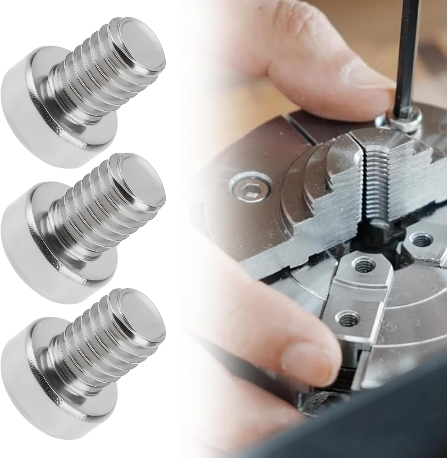 Briny River 16Pcs M6 X 8Mm Jaw Fixing Screws 304 Stainless Steel 4Mm Inner Hexagonal Head Screws Compatible with NCK Series Woodchuck Jaws image number 3