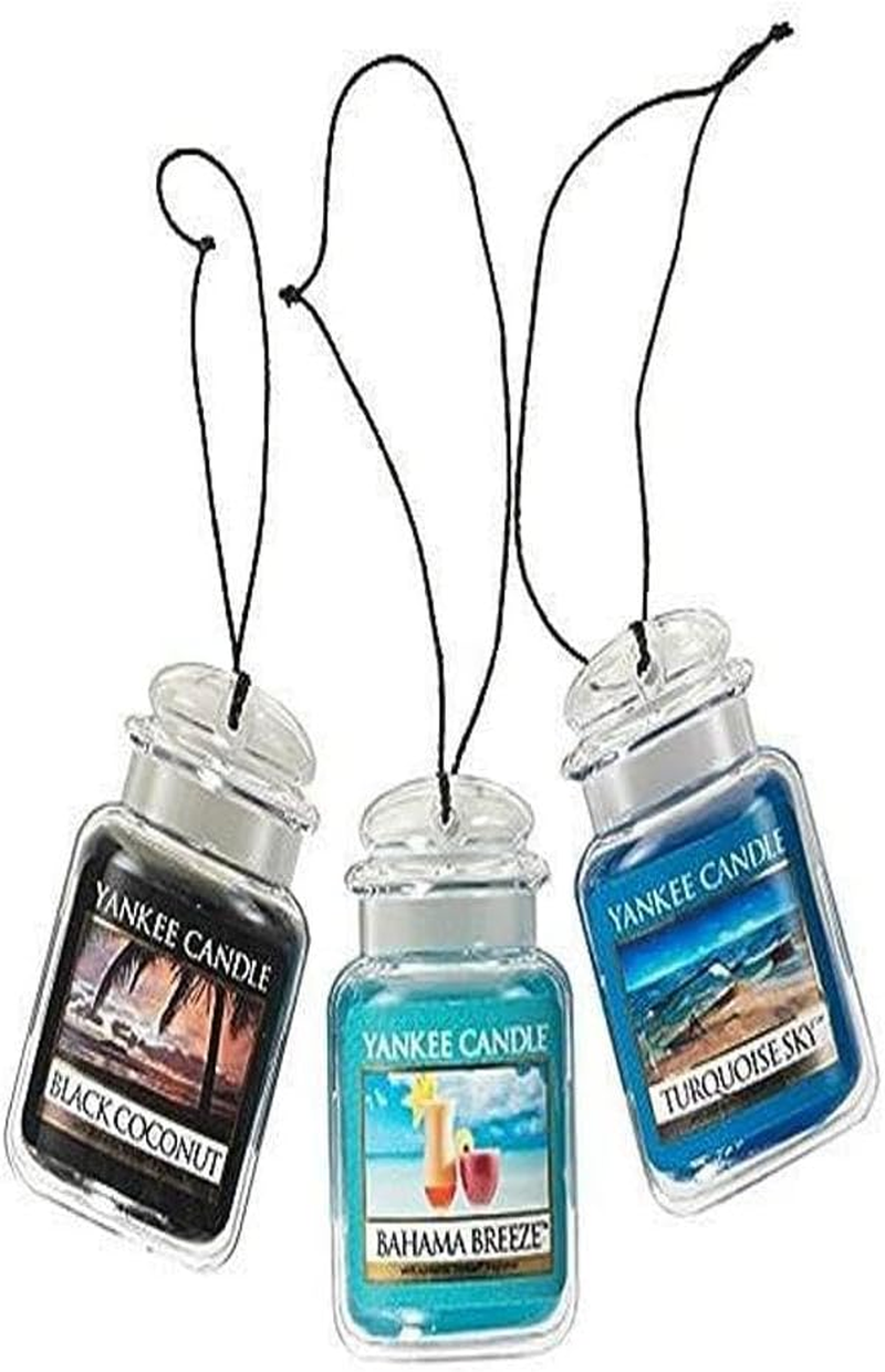 Yankee Candle Car Air Fresheners Hanging Car Jar Ultimate 3-Pack Neutralizes Odors up to 30 Days Includes: 1 Vanilla Cupcake Black Cherry and 1 Home Sweet Home image number 1