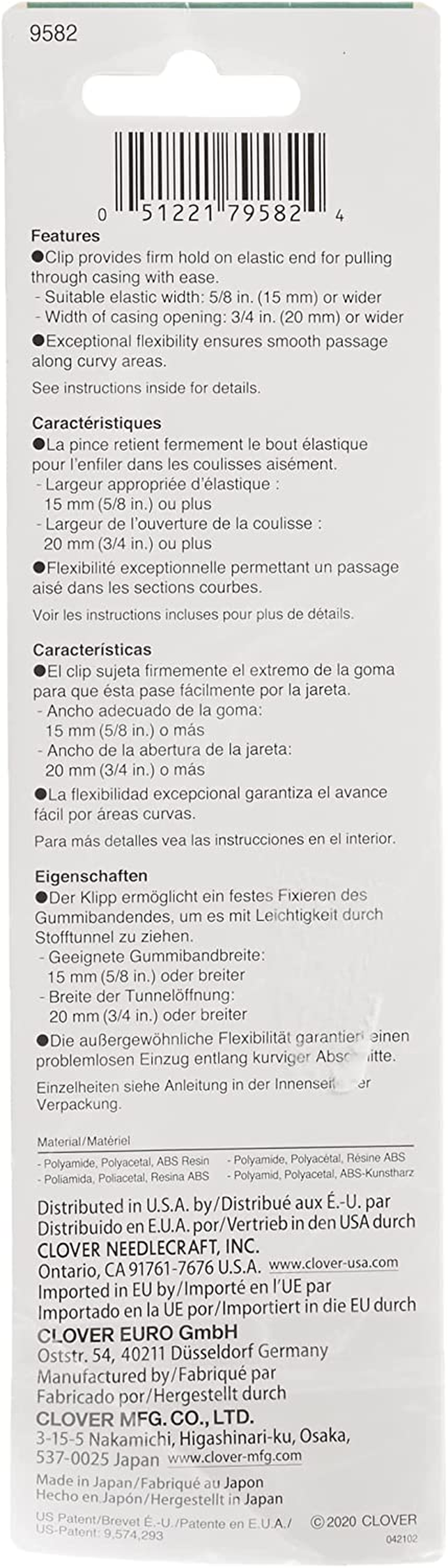 Clover Needlecraft Clip 'N Glide Bodkin Set, Green, 50