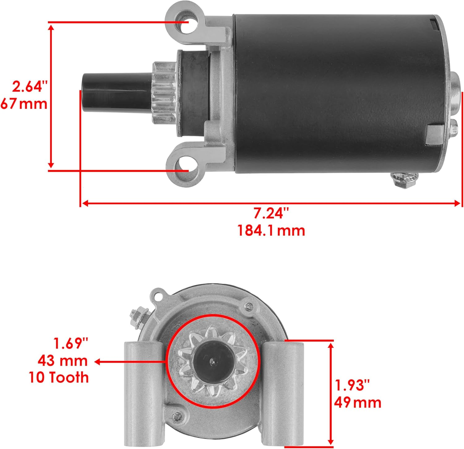 Caltric Starter Compatible with Kohler 2509807 2509807-S 2509805 2509806 1209810 image number 4