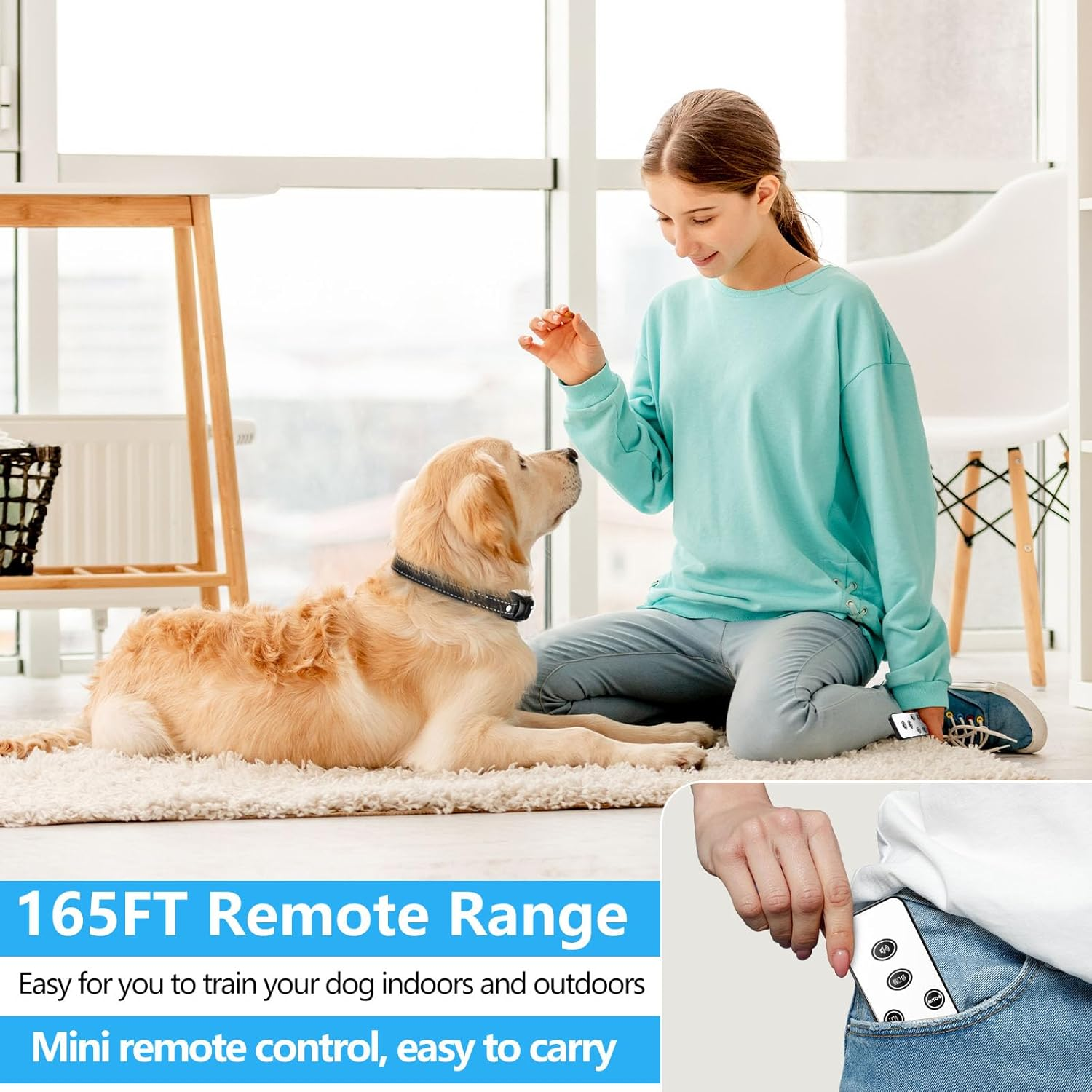 Dog Bark Collar, No Shock Dog Bark Collar with 4 Modes, Dog Training Collar with Remote, IPX7 Waterproof Bark Collar for Most Breed Sizes, Barking Collar for Home, Garden & Courtyard Use image number 3