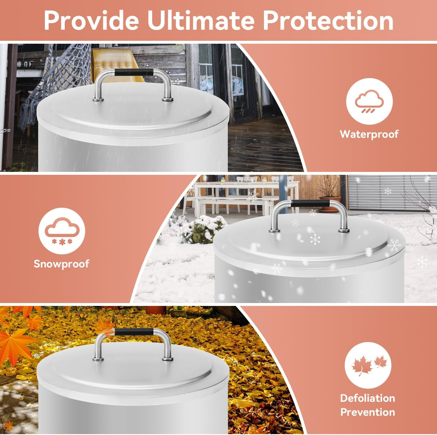 Fire Pit Lid Accessory for Solo Stove Bonfire 2.0, 19.5 Inch 304 Stainless Steel Fire Pits round Cover Lid with Heat Resistant Handle for Solo Stove Bonfire and Other 19.5" Outdoor Firepit Accessory image number 2