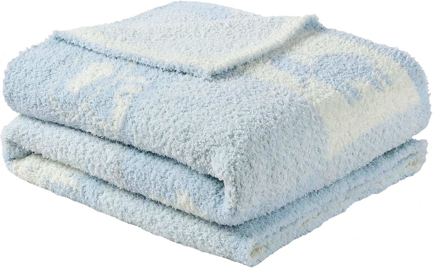 CREVENT 76X102Cm Cozy Soft Warm Chenille Baby Blanket for Girls Boys, Newborn Essentials for Infant, Baby Shower - Animal Blue image number 4