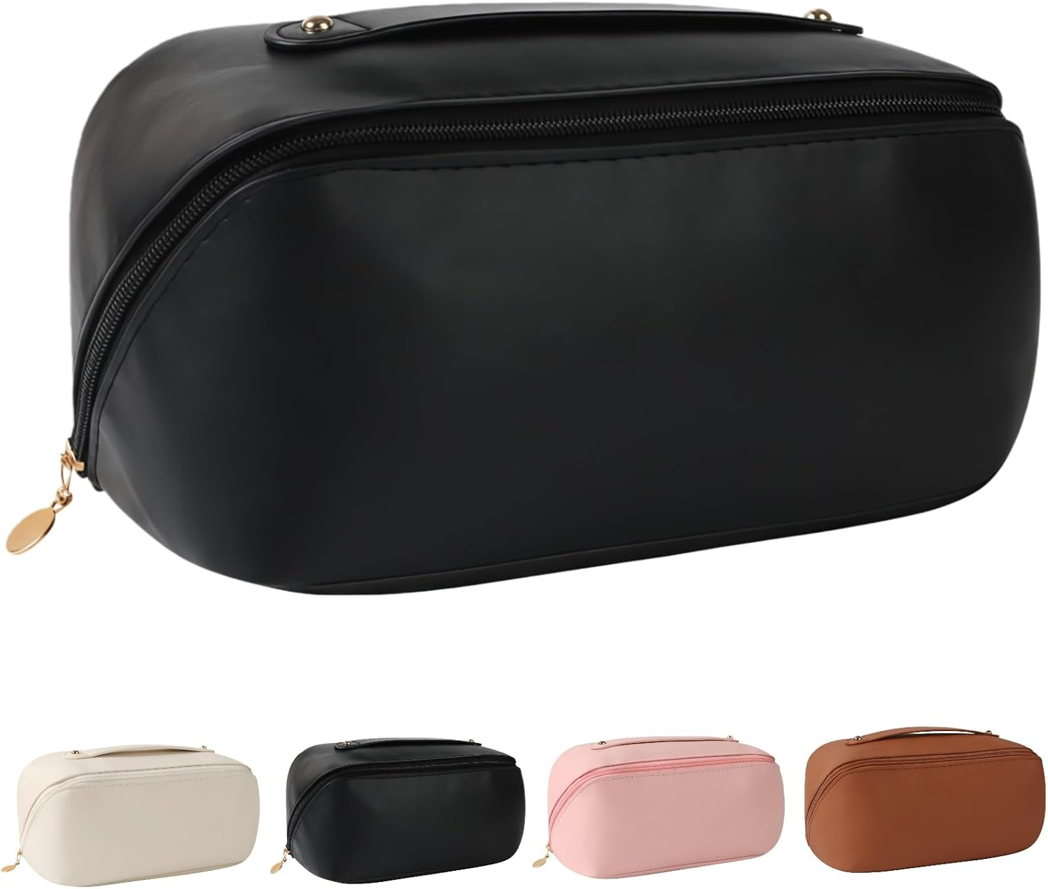 Makeup Bag, Large Capacity Storage Cosmetic Bag,Multifunctional Portable Wash Pouch for Women Travel Storage Bag Skin Care Cosmetics Toiletries (Black)