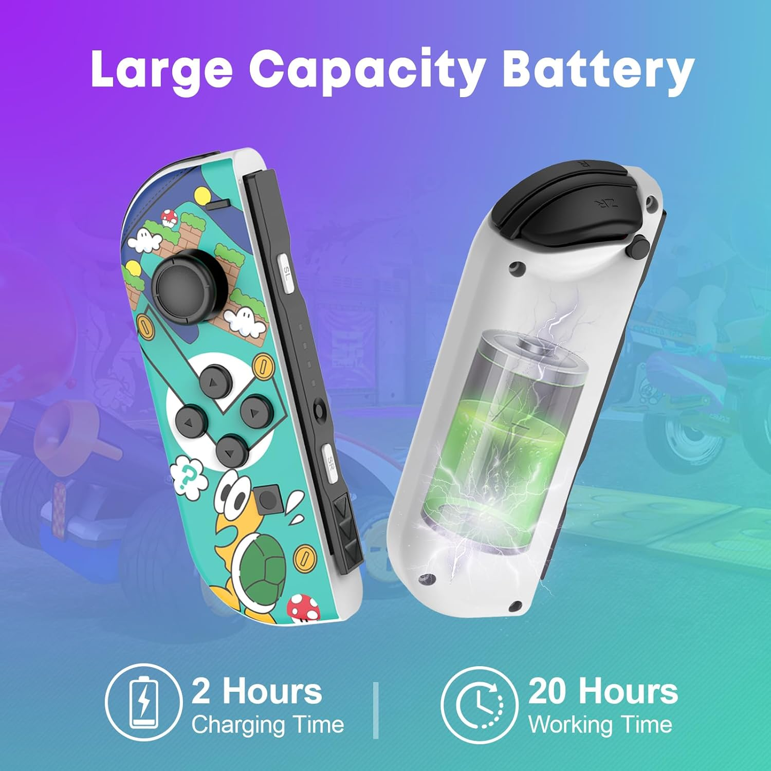 Wireless Controller Compatible with Switch/Lite/Oled, Joypad for Console, Wireless Replacement for Game Pad, Joystick Support Dual Vibration/6 Axis Motion/One-Key Wake-Up, Red Green