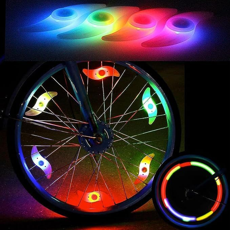Bike Wheel Lights, 6 Pack Bicycle Wheel Spoke Light, Colorful Spokelit Lights for Bike, Bicycle Wheel Lights, Bicycle Flash LED Cycling Bike MTB Wheel Spoke Light image number 2