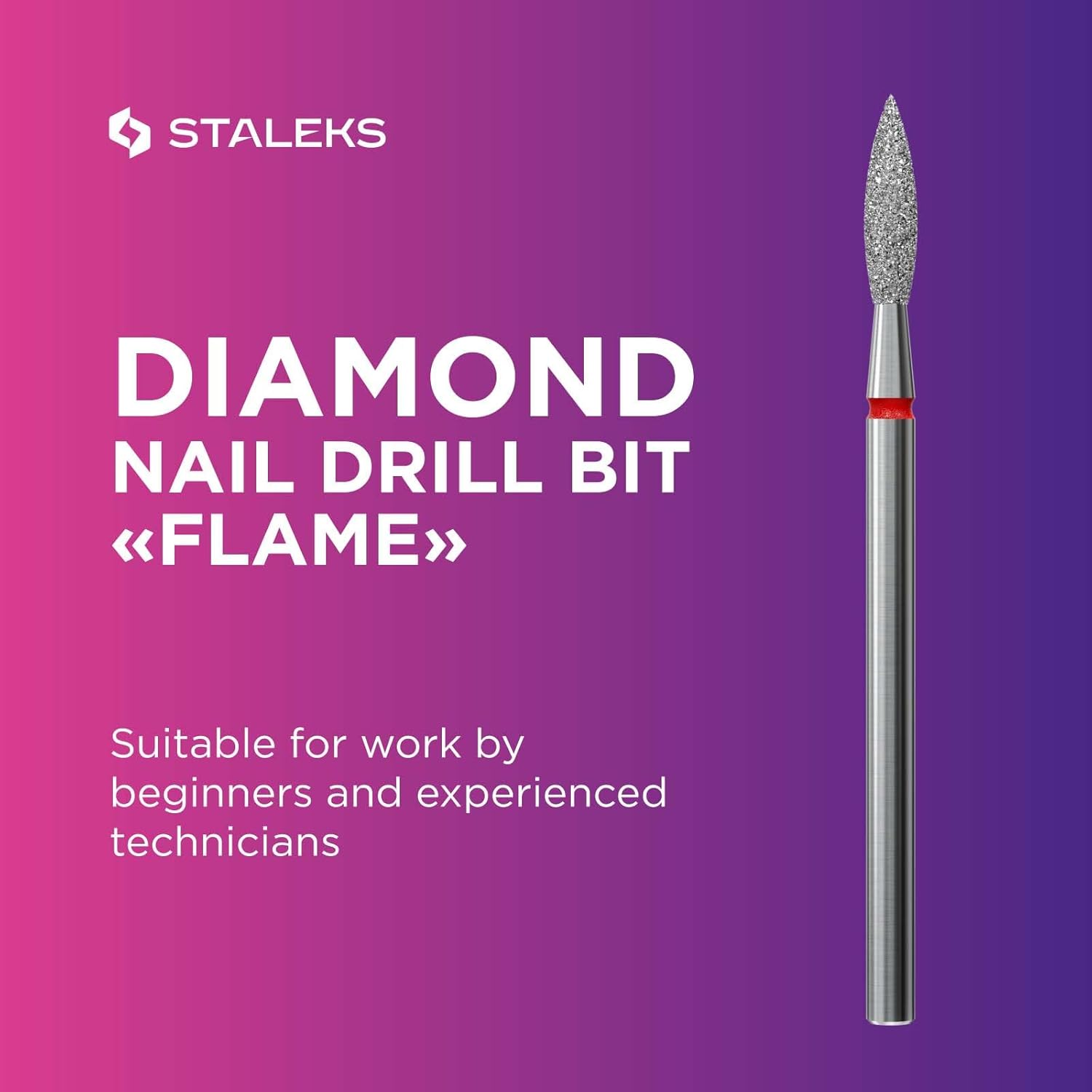 STALEKS PRO - Diamond Bit - Flame (Red Ring) I Attachment for Nail Cutters I Bits for Apparative Manicures and Pedicures I Grinding Attachment for Electric Grinders I Nail Drill Bit (FA10R023/10) image number 5