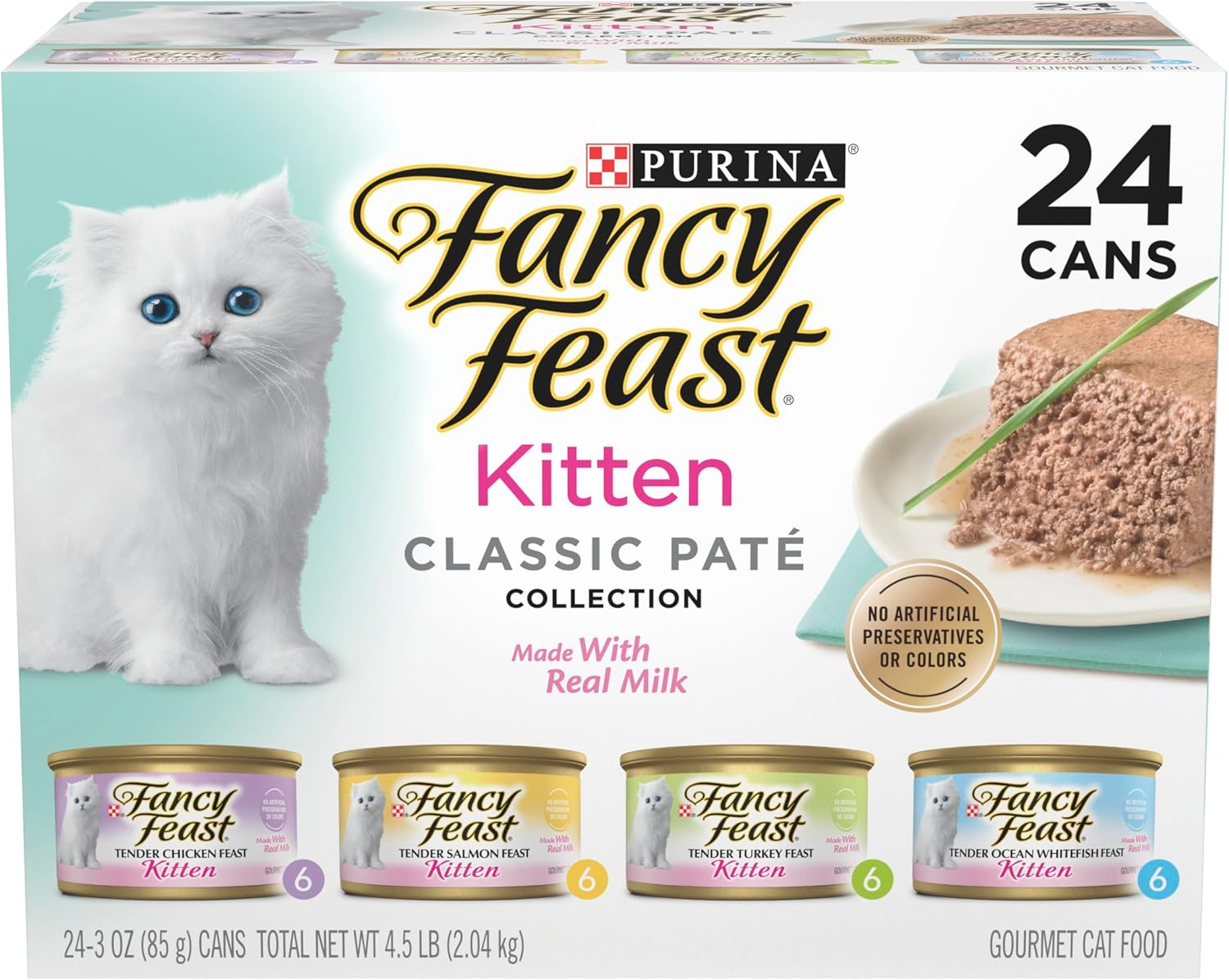 FANCY FEAST Classic Pat&eacute; Kitten Wet Cat Food Collection 24X85G image number 4
