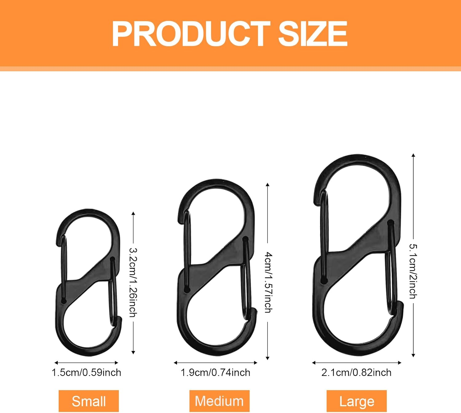 COZY CORE Zipper Clips Anti-Theft, 12Pcs Zipper Pull Locks for Backpacks &ndash; Double-Sided Spring S Carabiner Clasps for Luggage, Suitcases, Handbags, Keys, and Purses (Black)