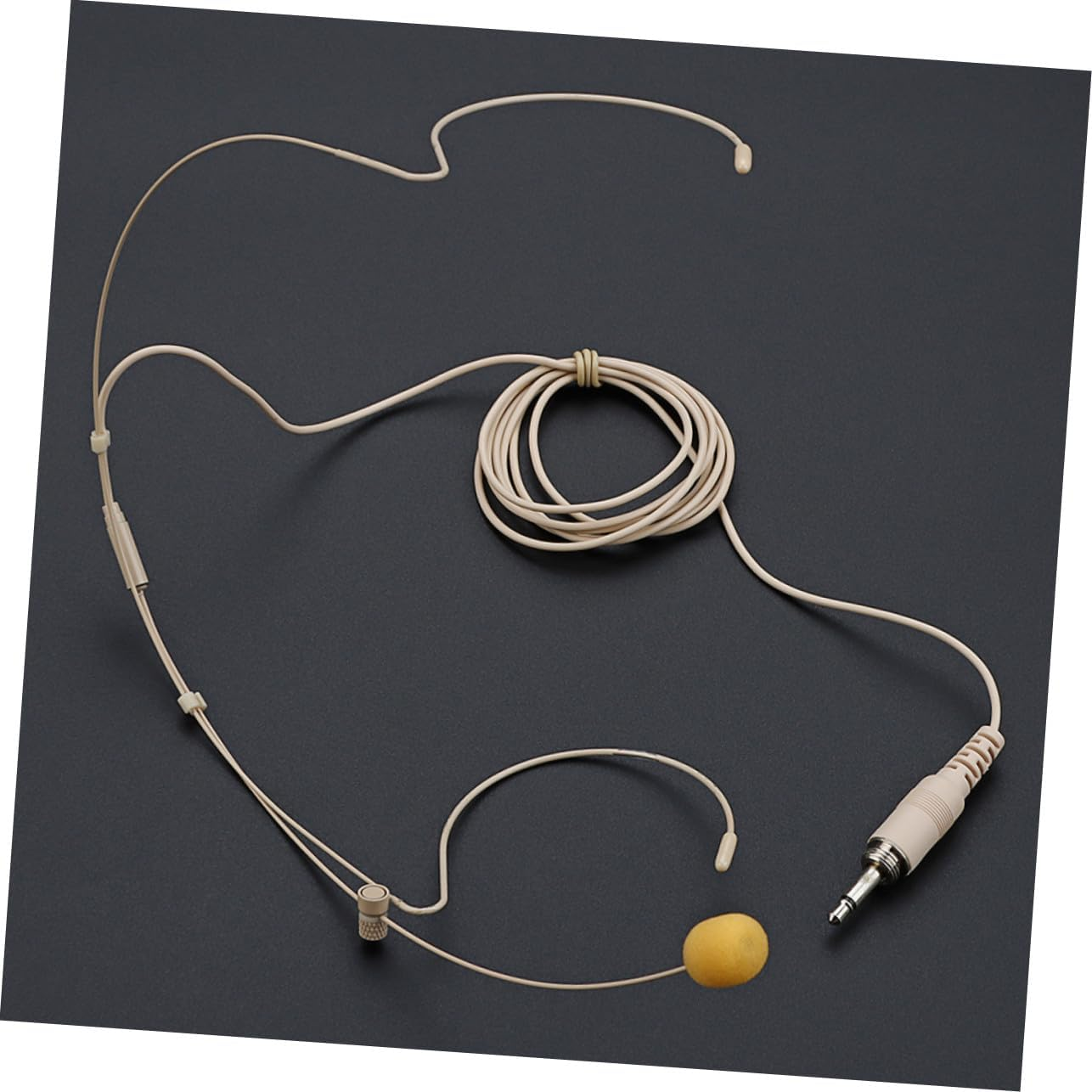 SECFOU Wired over Ear Headphones with Omnidirectional Microphone Comfortable Earhook Design Noise Cancelling Audio Headset for Gaming Office Customer Service Beige image number 1