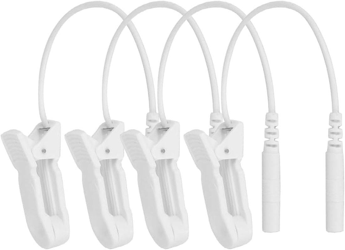 4 Pcs Ear Clip for TENS Unit Machine EMS Device 2Mm Pin Connector