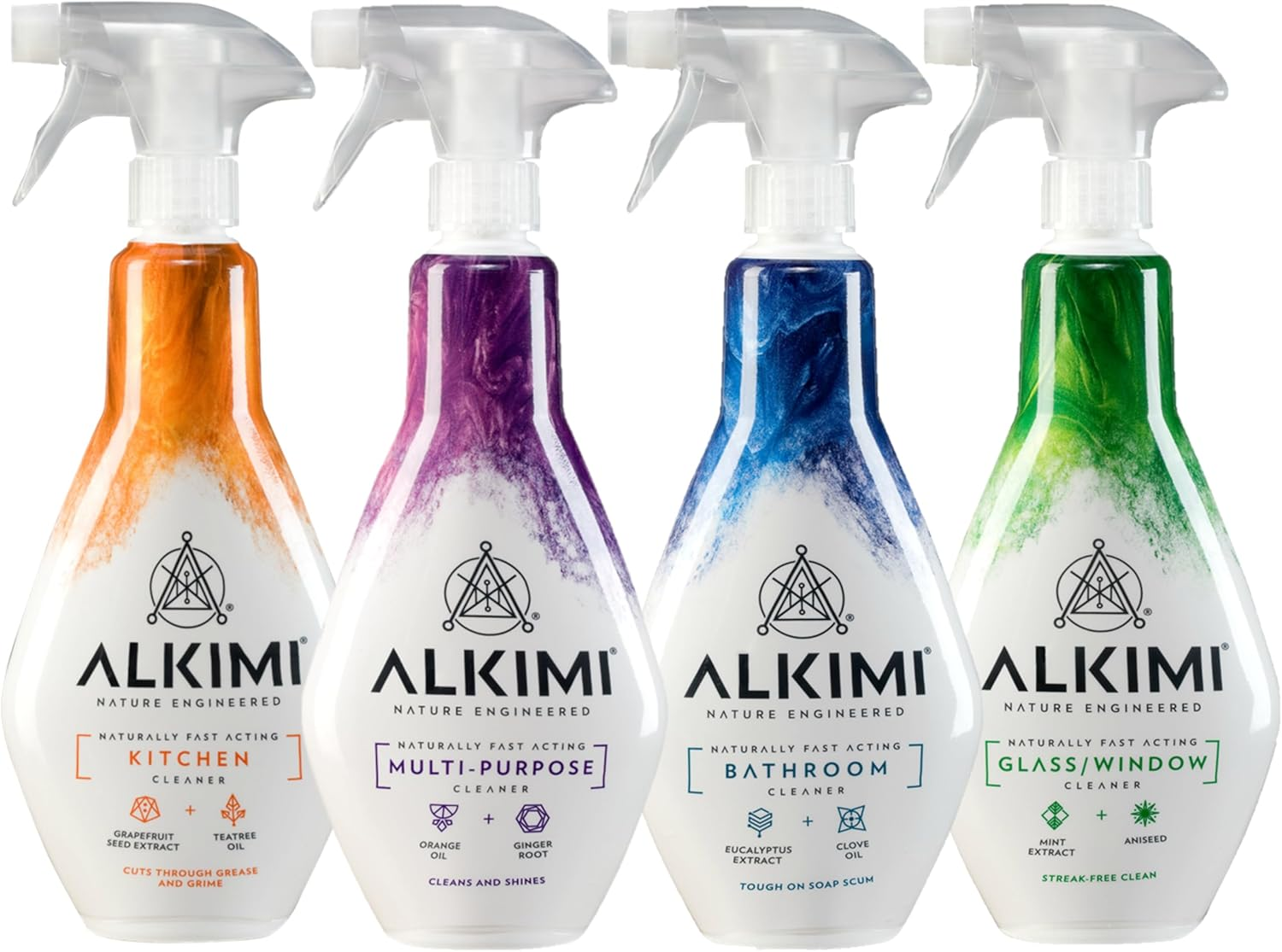 ALKIMI Home Essentials Cleaning, Variety Pack of 4 &ndash; Multipurpose, Bathroom, Kitchen & Glass Cleaner Spray &ndash; Natural Household Supplies Antibacterial Eco Cleaning Sprays image number 6