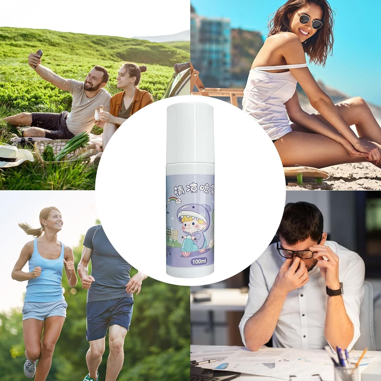 Spray Cooling Agent - Gentle Instant Cool Spray Rapid Cooling Mist Spray - Long-Lasting Cooling Face Spray Soothing Summer Spray for Outdoor Activities image number 3