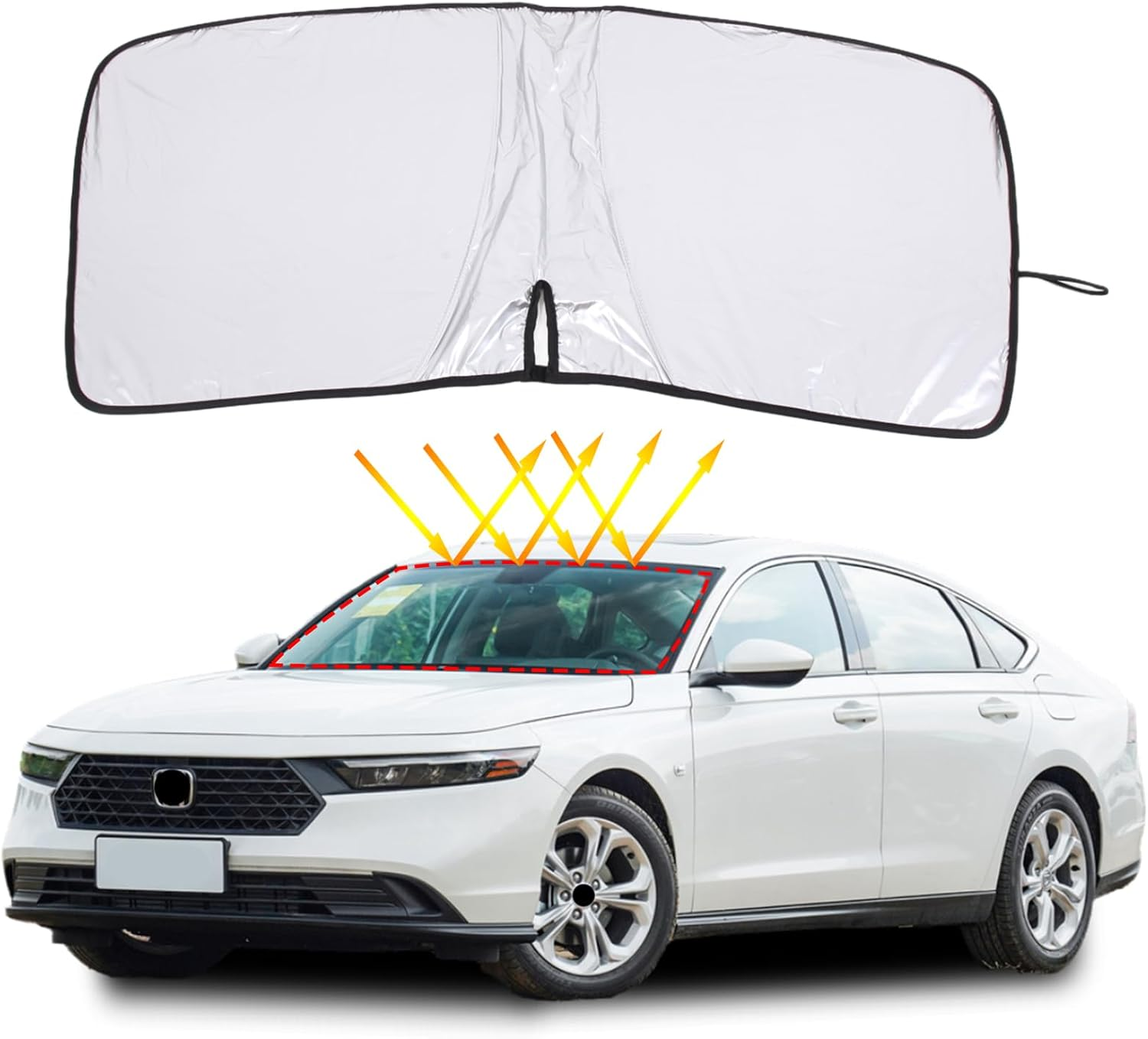 Windshield Sunshade for Benz Smart Fortwo Forfour 453 451 450 2009-2021 Front Window Sun Shade Foldable Reflective Sun Visor Custom Sunscreen UV Blocker Privacy Protector Heatshield (Black)