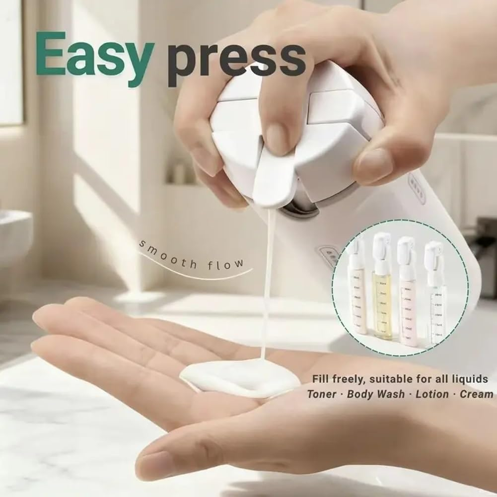 4 in 1 Travel Dispenser Bottle, 30ML with Suction Cup, Proof Refillable Toiletry Container with Scale and Label, Clean Compact Convenient, Shampoo Conditioner Storage for Flight Gym Weekends (MIX) image number 5