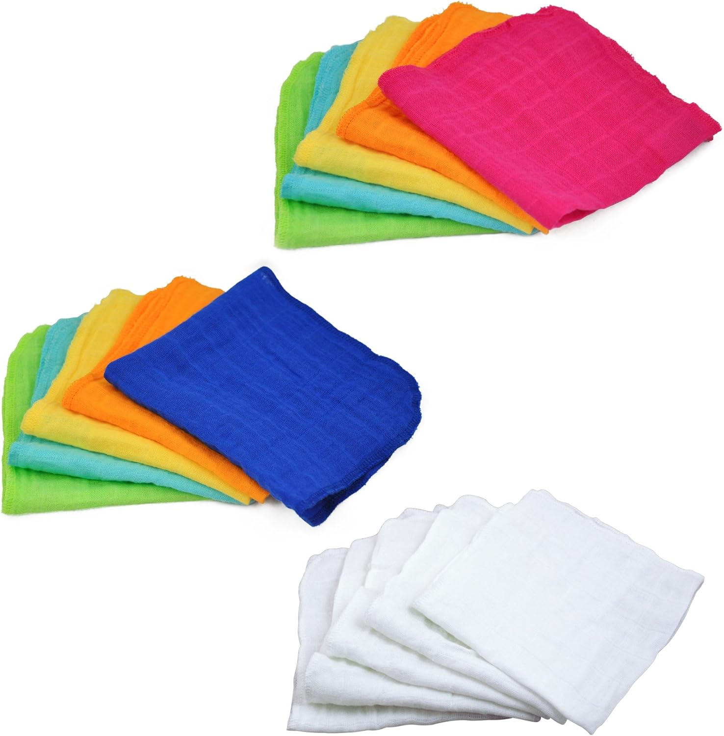 Green Sprouts Muslin Face Cloths Made from Organic Cotton (5-Pack), Pink Set