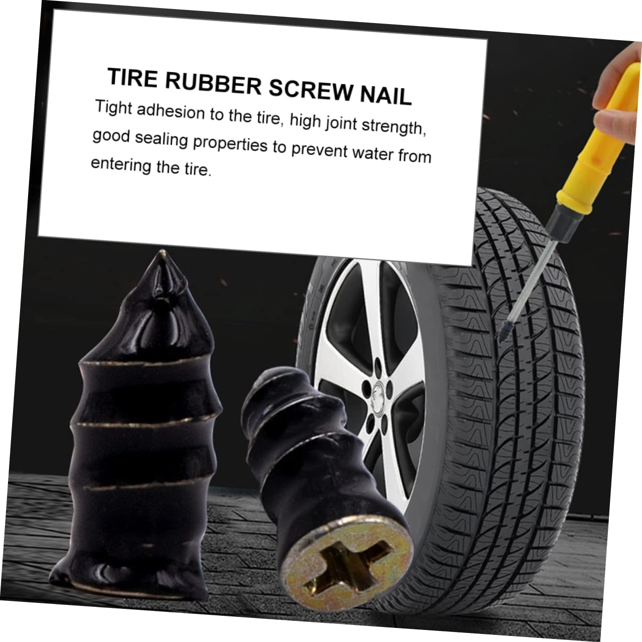 MUSISALY 20Pcs Tire Repairing Screw Nail Tire Rubber Nail Tyre Repair Kit Tyre Repair Car image number 2