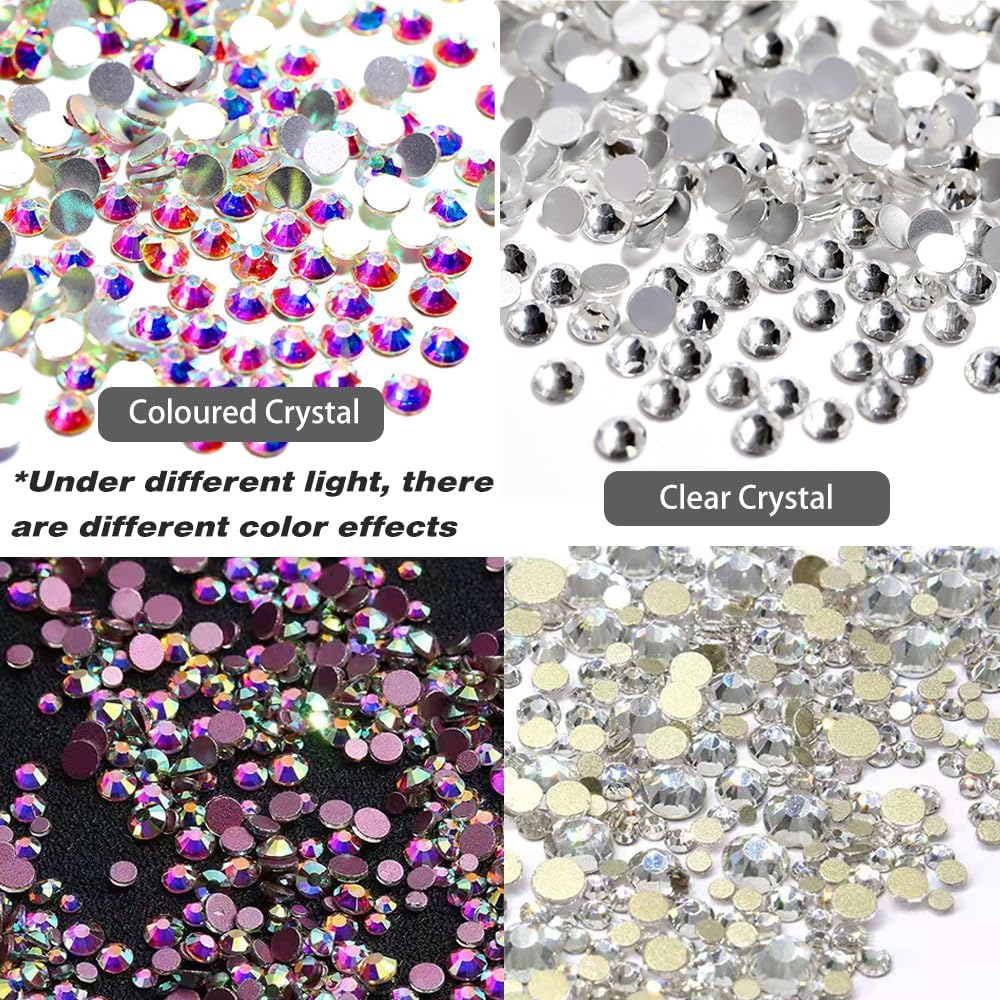 AIMALL 1440PCS Glitter Rhinestones Crystal Clear Flat Bottom Glass Nail Art Nail Drill: Sparkling Crystal Clear Flat-Backed Embellishments for Nail Art Design - Clear Crystal Ss20 image number 7