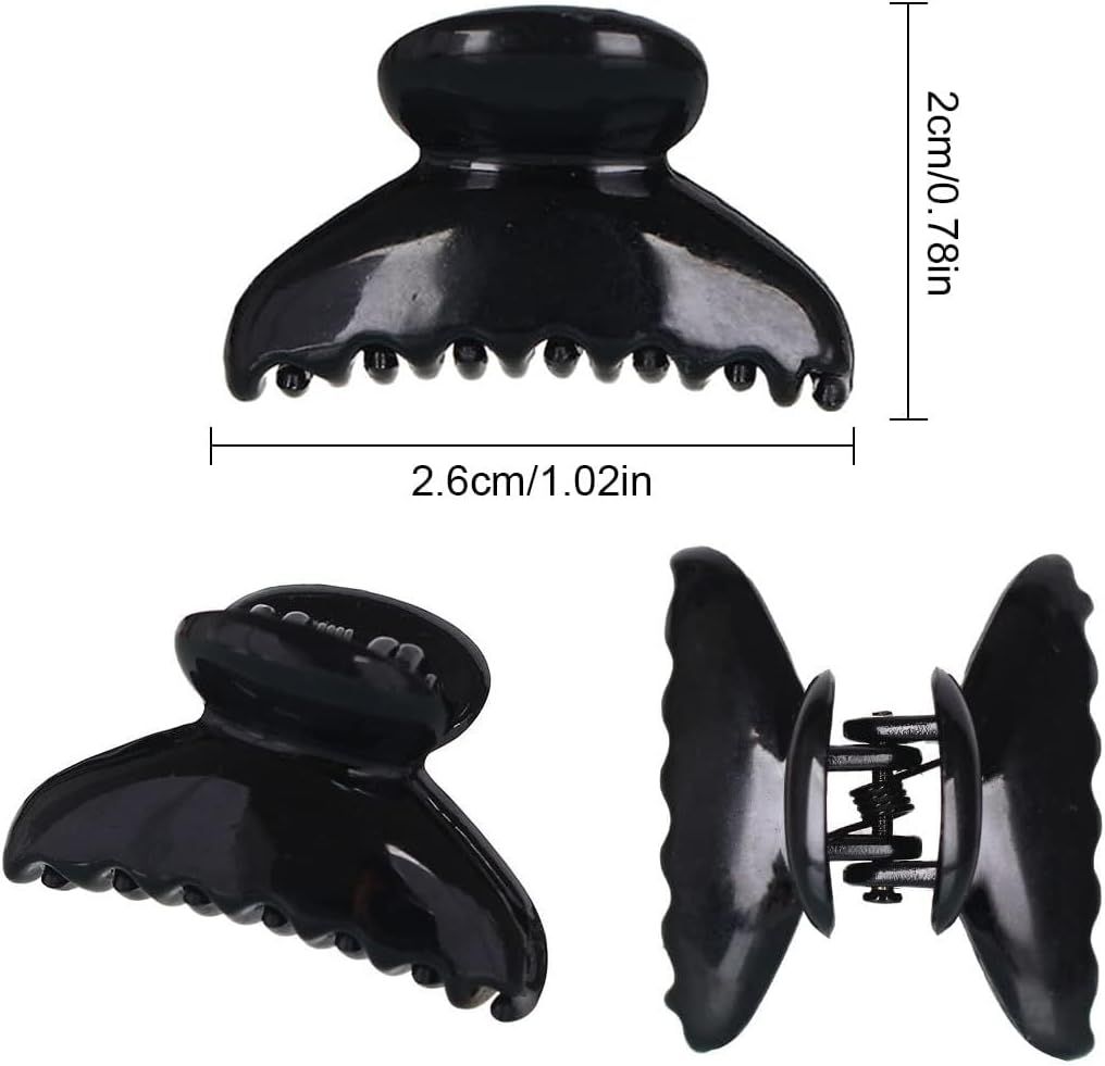 PLABBDPL Plastic Hair Claw Clips, Small Hair Clips, Mini Hair Clip, Vintage Simple Non-Slip Hair Clips, Hair Pin Thick Hair Claw Clips Accessories for Women Girls, Black image number 4