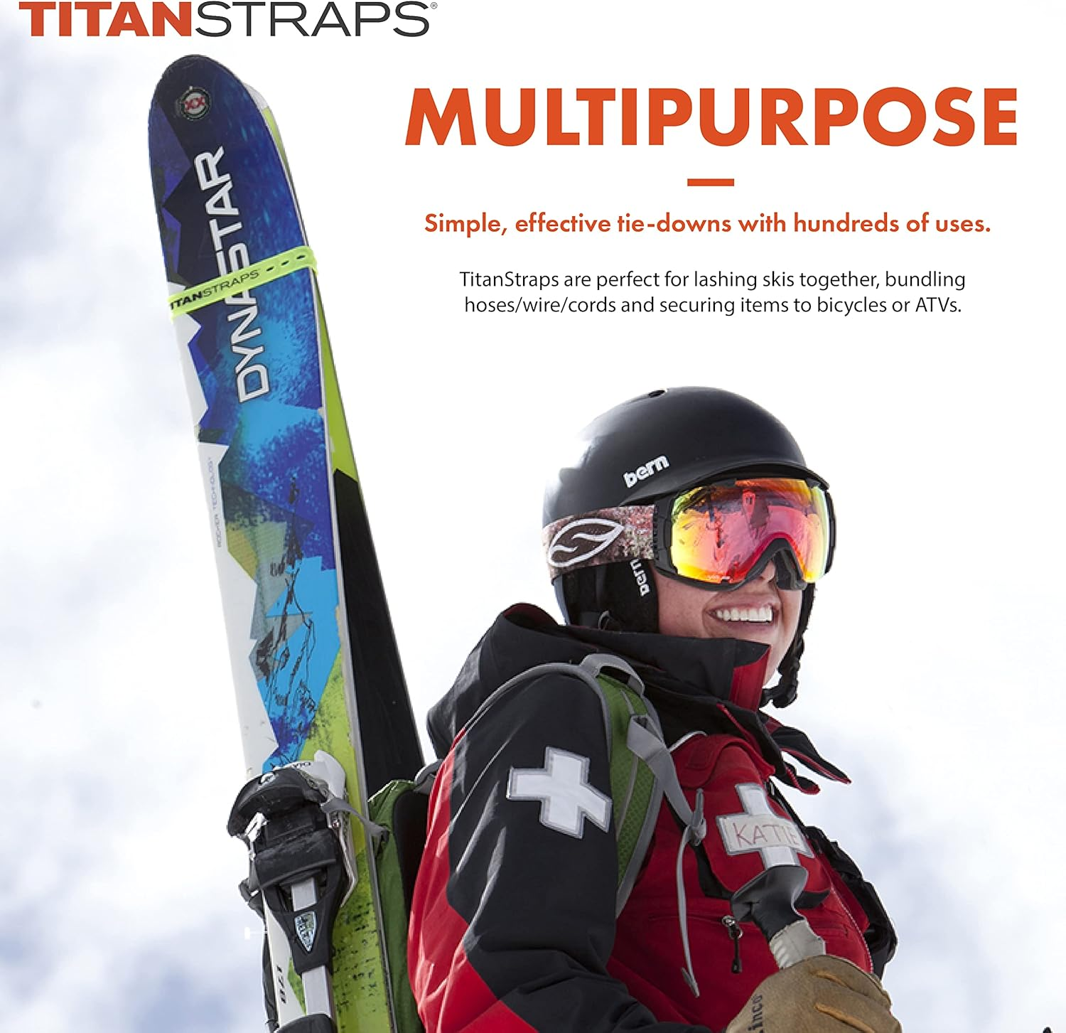 Titan Utility Straps &ndash; Safety Strap Set to Secure Splits, Cargo Bikes, Garden Hoses, Wood Working Projects &ndash; 60 Lb. Working Load, 18" Length, Fluoro Yellow, 4-Pack image number 5