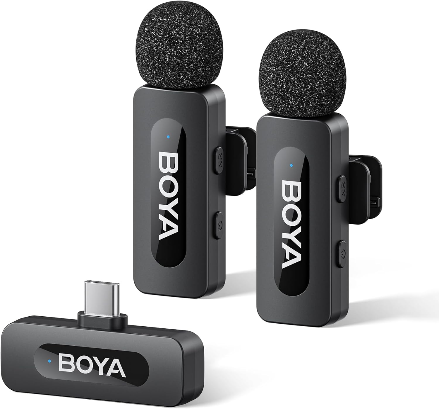 BOYA V20 Wireless Lavalier Microphone USB-C for Iphone 16/15&Android, 100M Wireless Range, All-In-One, Noise Reduce, 9H Battery Life&Omnidirectional Lapel Mic for Vlogging Video Youtube Podcast Tiktok - Lightning(Tx+Tx+Rx) image number 4