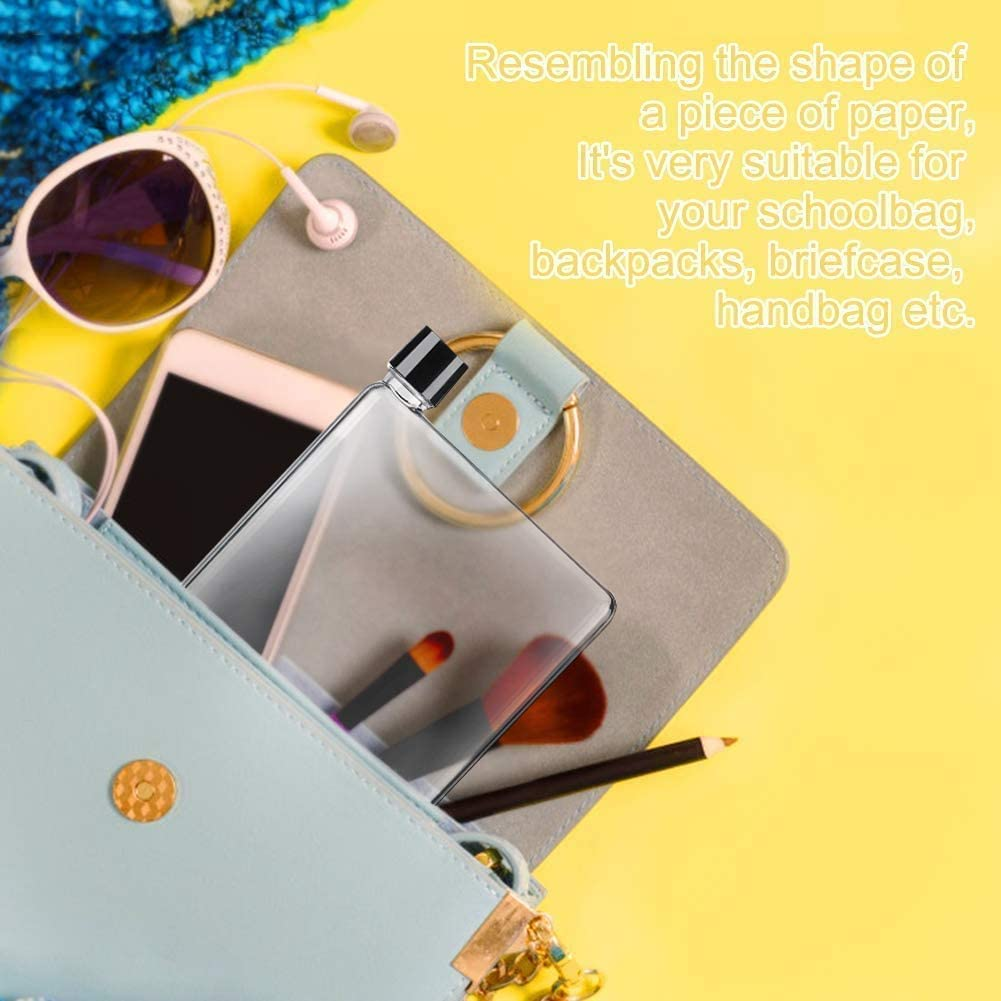 Tyenaza Flat Water Bottle, Slim Water Bottle for Purse, Leak Proof Slim Handbag Poket Drinking Bottle for Outdoor Sports Fitness Camping Hiking Cycling 750Ml image number 5