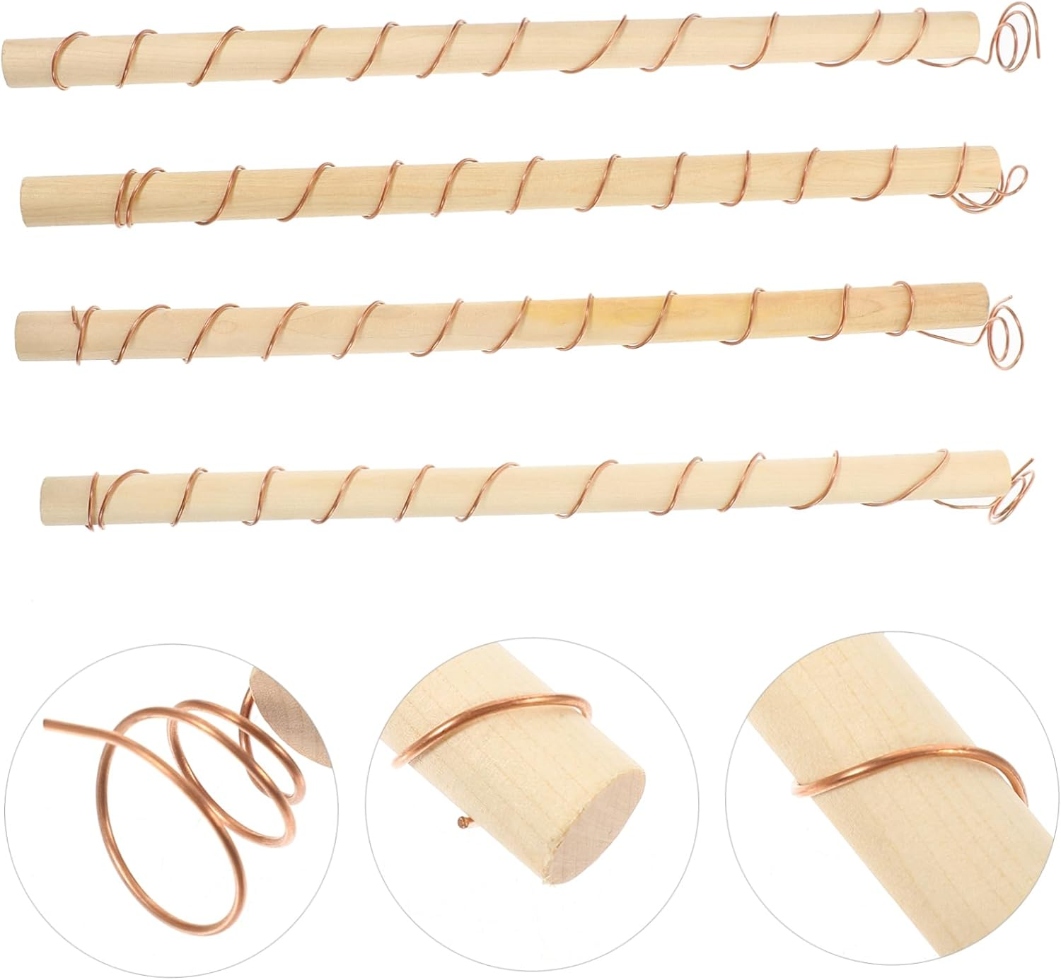 IWOWHERO 4Pcs Gardening Tool Copper Coil Antennas for Plant Stake Vegetable Garden Accessory image number 2