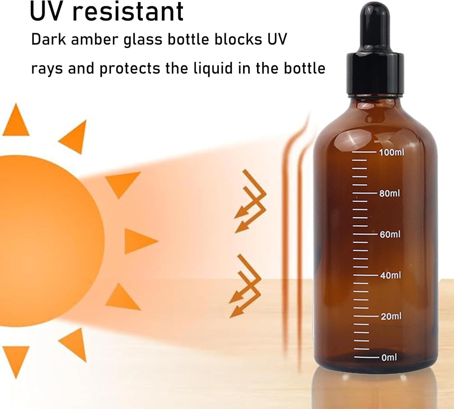 Mashano 2 Pack, 100Ml Dropper Bottles with Metered Dropper, Leak Proof Eye Drop Bottles for Essential Oils, Liquids image number 3