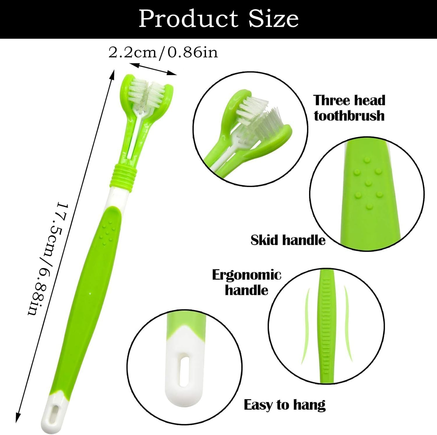 Triple Head Pet Toothbrushes, 5Pcs Triple Heads Dog Toothbrushes Triple Heads Pet Toothbrush,Triple Head Pet Toothbrushes image number 6