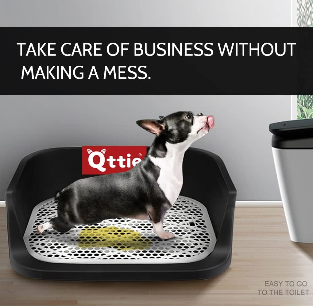 Dog Potty Toilet, Pet Indoor Outdoor Dog Training Toilet, Portable Potty Trainer, 20" X 16" Dogs Potty Training Pads Holder for Small and Medium Dogs (Black) - Navy image number 5