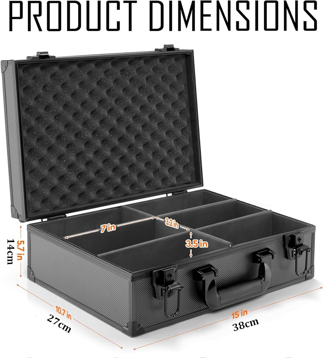 Toploader Storage Box for 3" X 4" 35Pt Rigid Card, Trading and Sports Card Hard Case Holds 600+ Toploaders, 38 * 27 * 14Cm Black image number 3