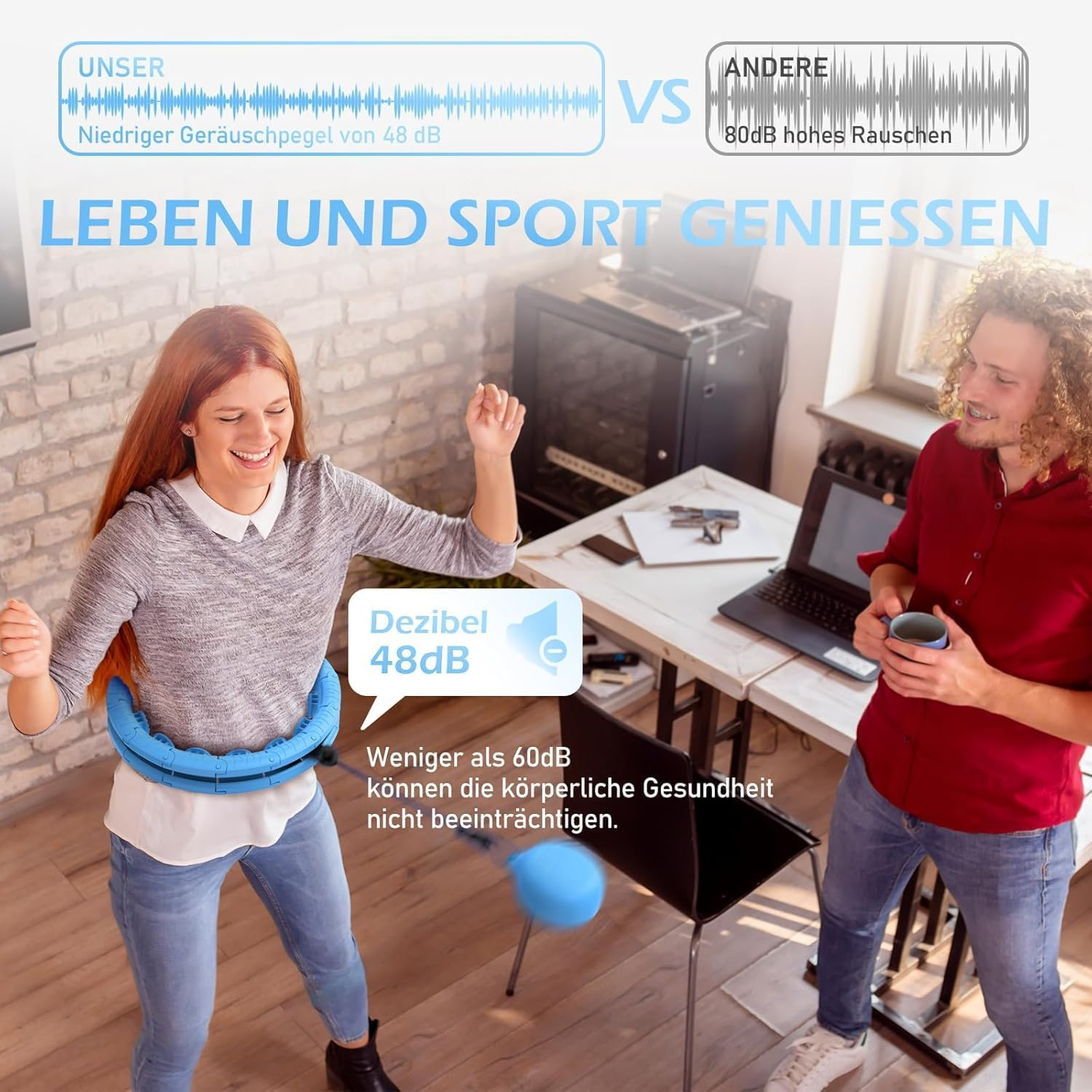 LEFAFA Weighted Hula Hoop, Weighted Hula Circle with 24 Detachable Links for Adults Weight Loss, 2 in 1 Smart Fitness Exercise Hoop for Men and Women Abs Workout image number 6