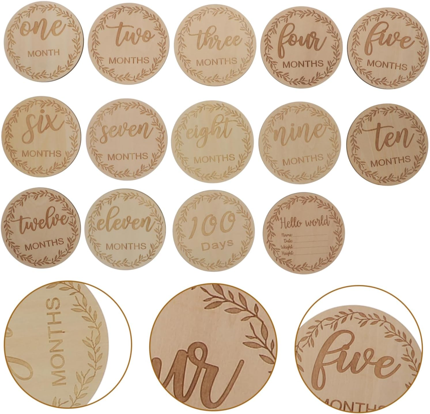 12Pcs Dymadon Milestone Blocks Birth Accessories Monthly Cards Commemorative Photography Props image number 6