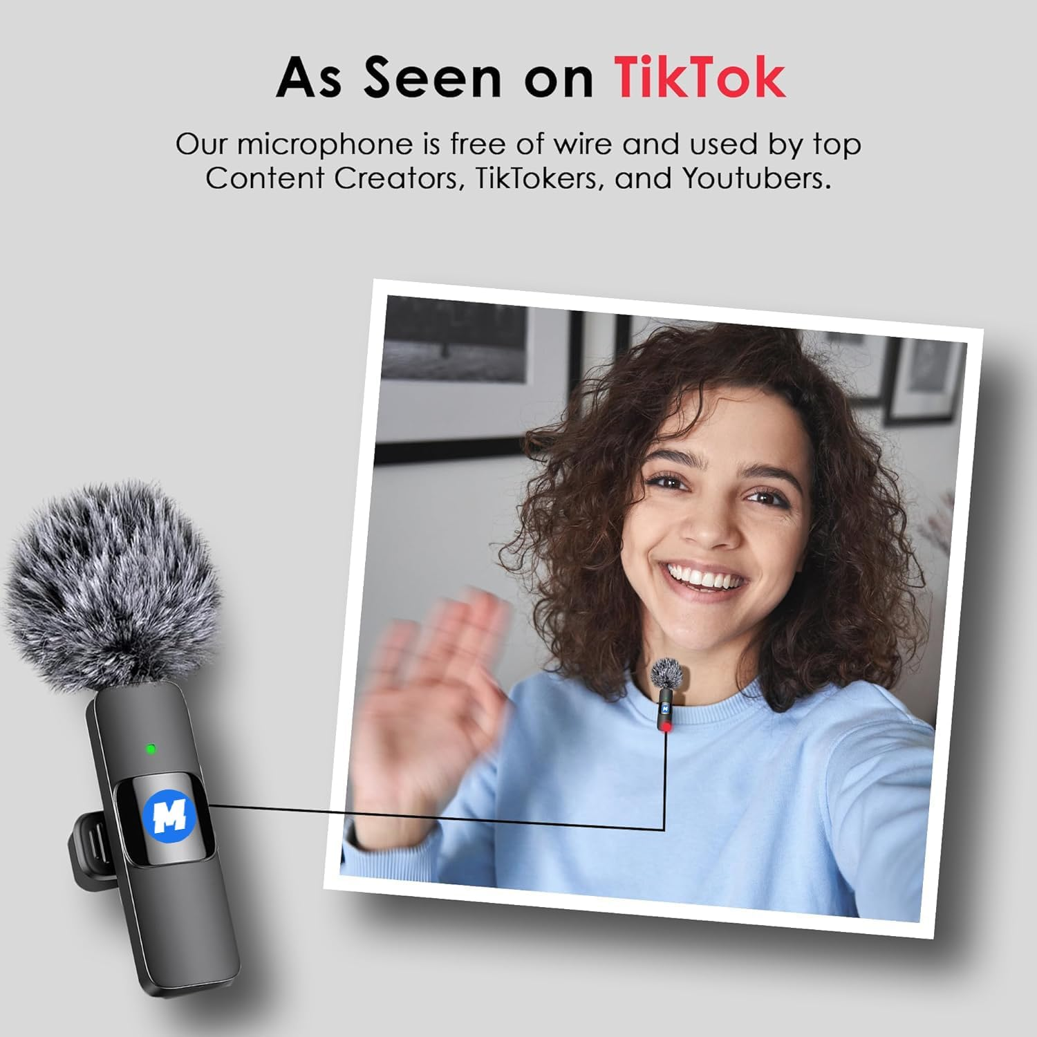 Mini Mic Pro Wireless Microphone for Iphone, Ipad, Android, Lavalier Microphone for Video Recording - 2 Pack Iphone Mic Crystal Clear Recording with USB-C for Podcast, ASMR(H58) image number 6