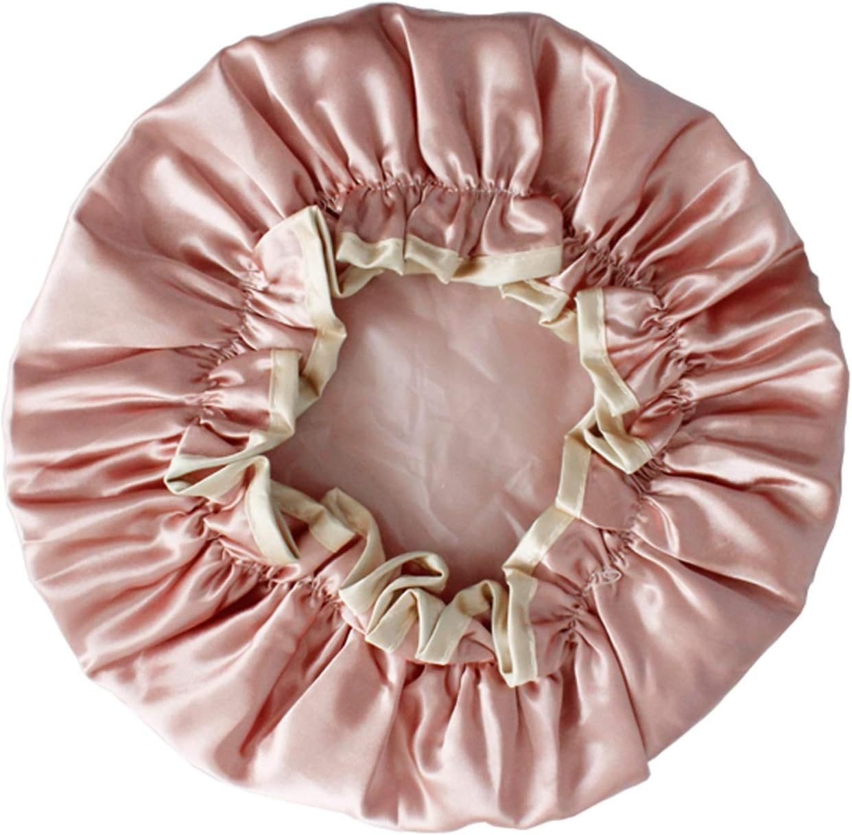 Useful Shower Cap Monochrome Double Layer Thick Waterproof Shower Hair Hat Rain Cover Suitable for Adults and Children Suitable for Ladies, Children and Girls, Travel Sp (Color : Champagne) image number 3